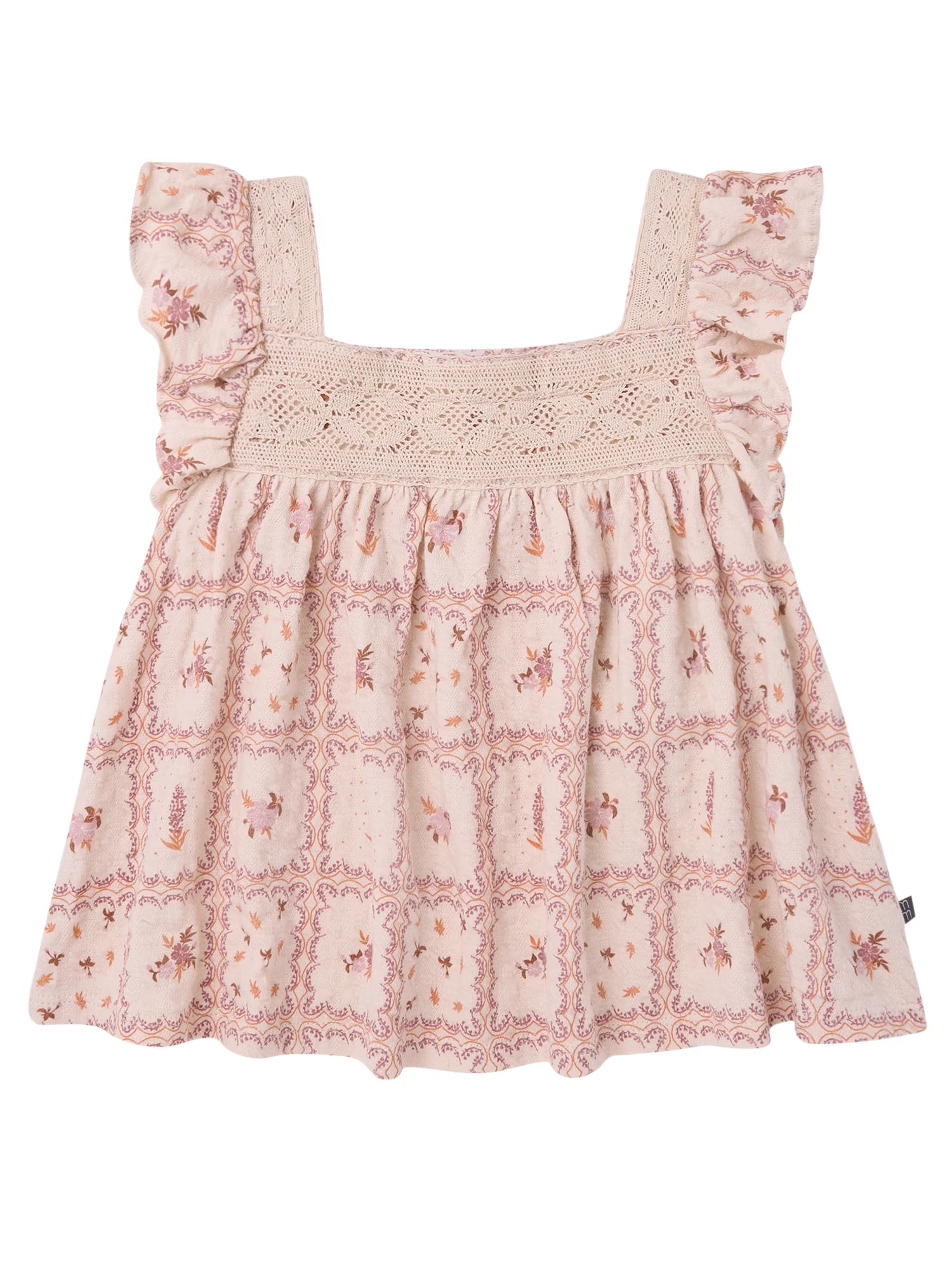 by Gerber Toddler Girl Square Neck Ruffle Outfit Set, 2-Piece, Sizes 12 Months - 5T