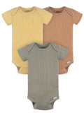 Baby Neutral Short Sleeve Onesies, 3-Pack, Sizes Newborn - 24 Months