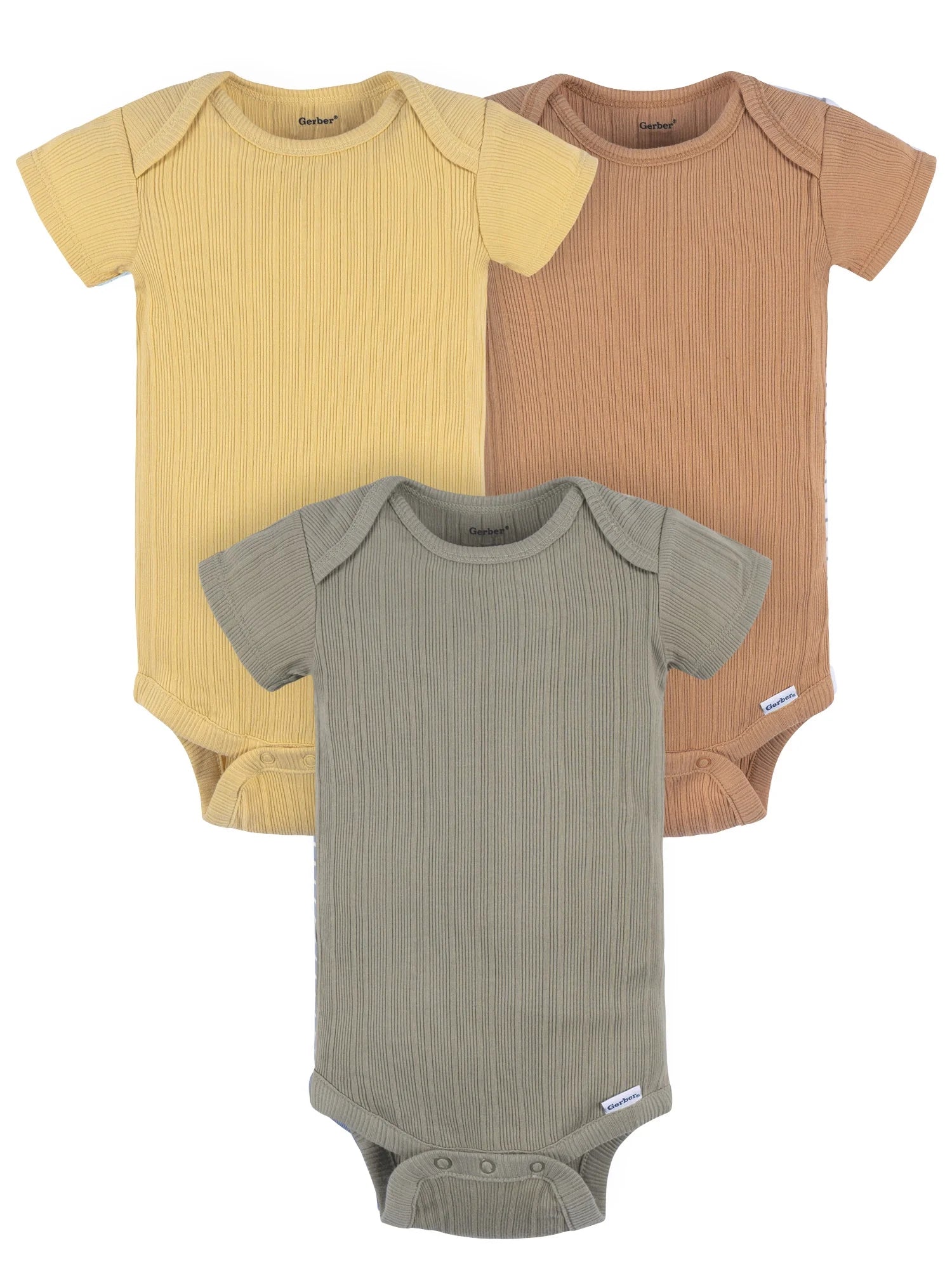 Baby Neutral Short Sleeve Onesies, 3-Pack, Sizes Newborn - 24 Months