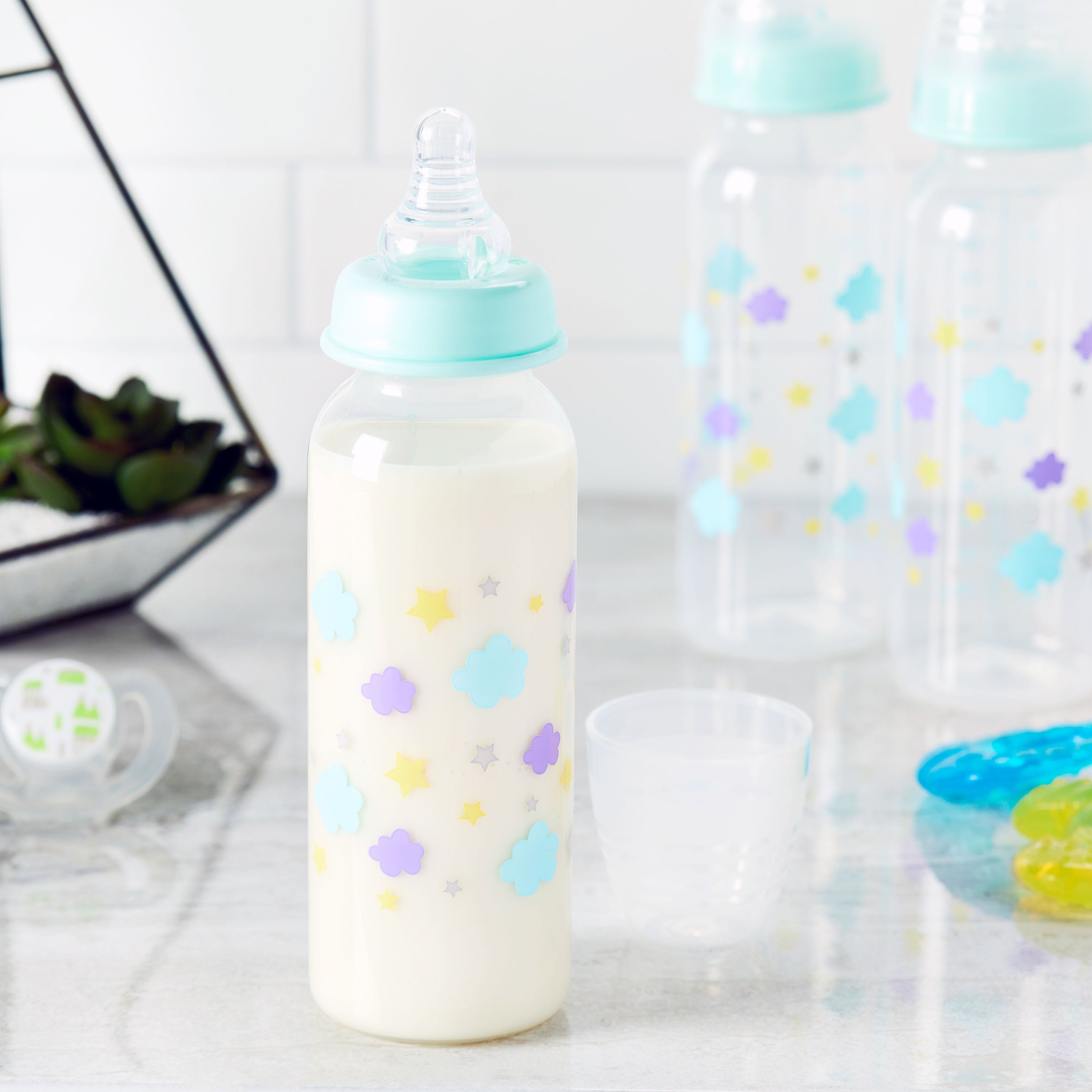 Bottle, Newborns, Unisex, Cloud Print, 3 Pack, 9 Fl Oz