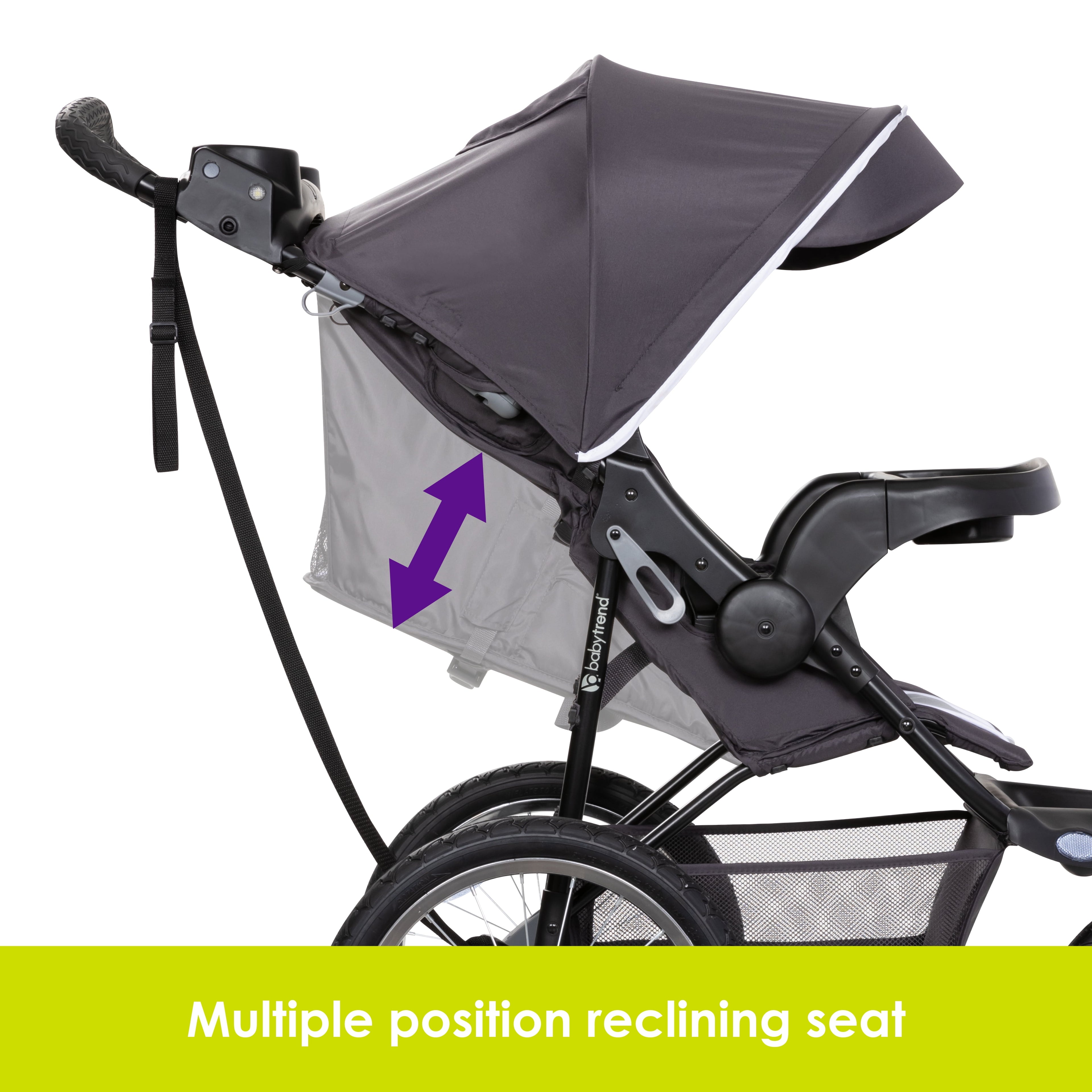 Baby Trend Xcel-R8 plus Jogging Stroller with LED Lights, Liberty Grey