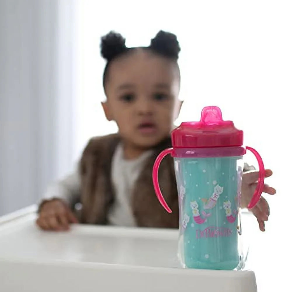 Dr. Brown’S Milestones Hard Spout Insulated Sippy Cup with Handles - Pink - 10Oz - 2Pk - 12M+