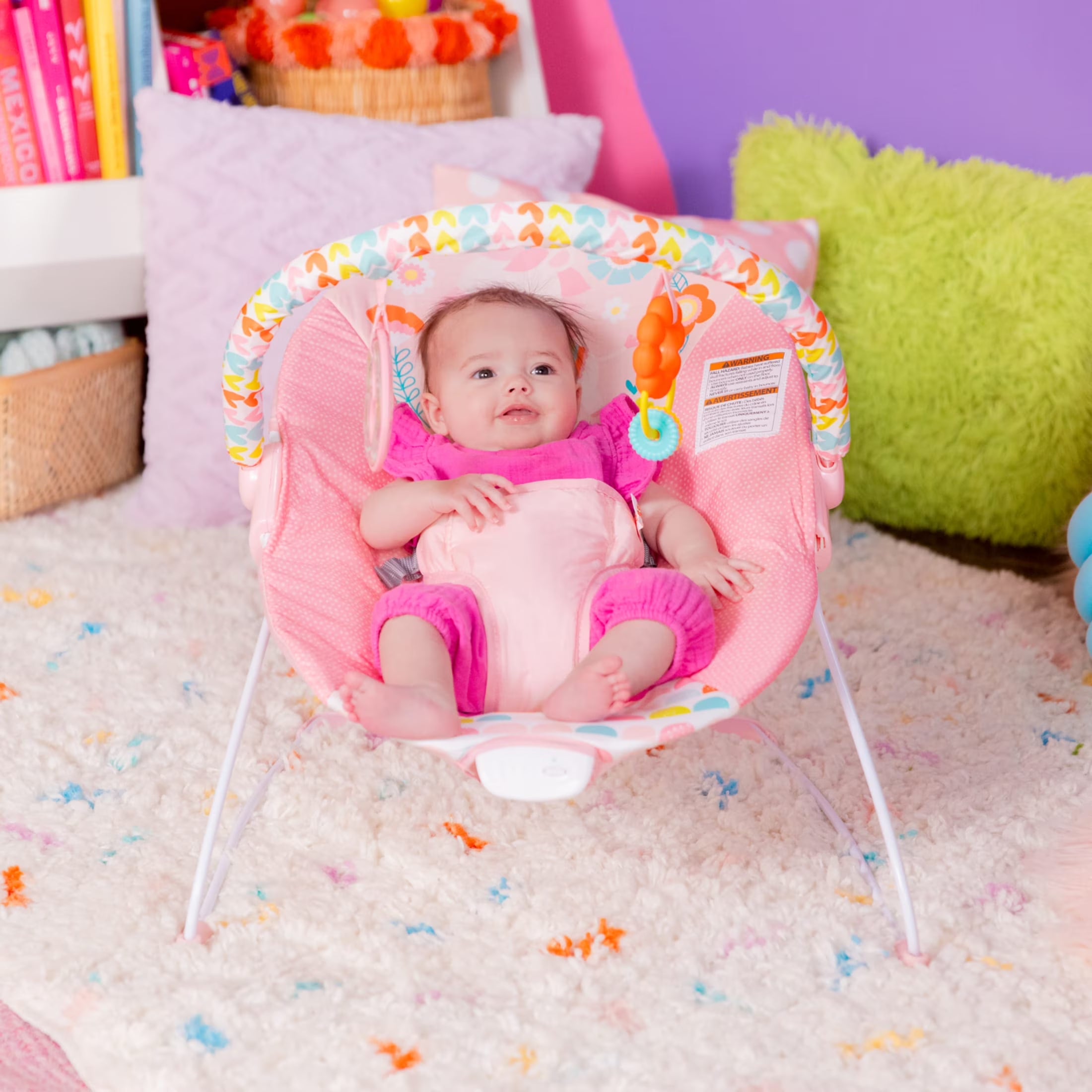 Vibrating Infant Baby Bouncer with Toys, Fantasy Unicorn