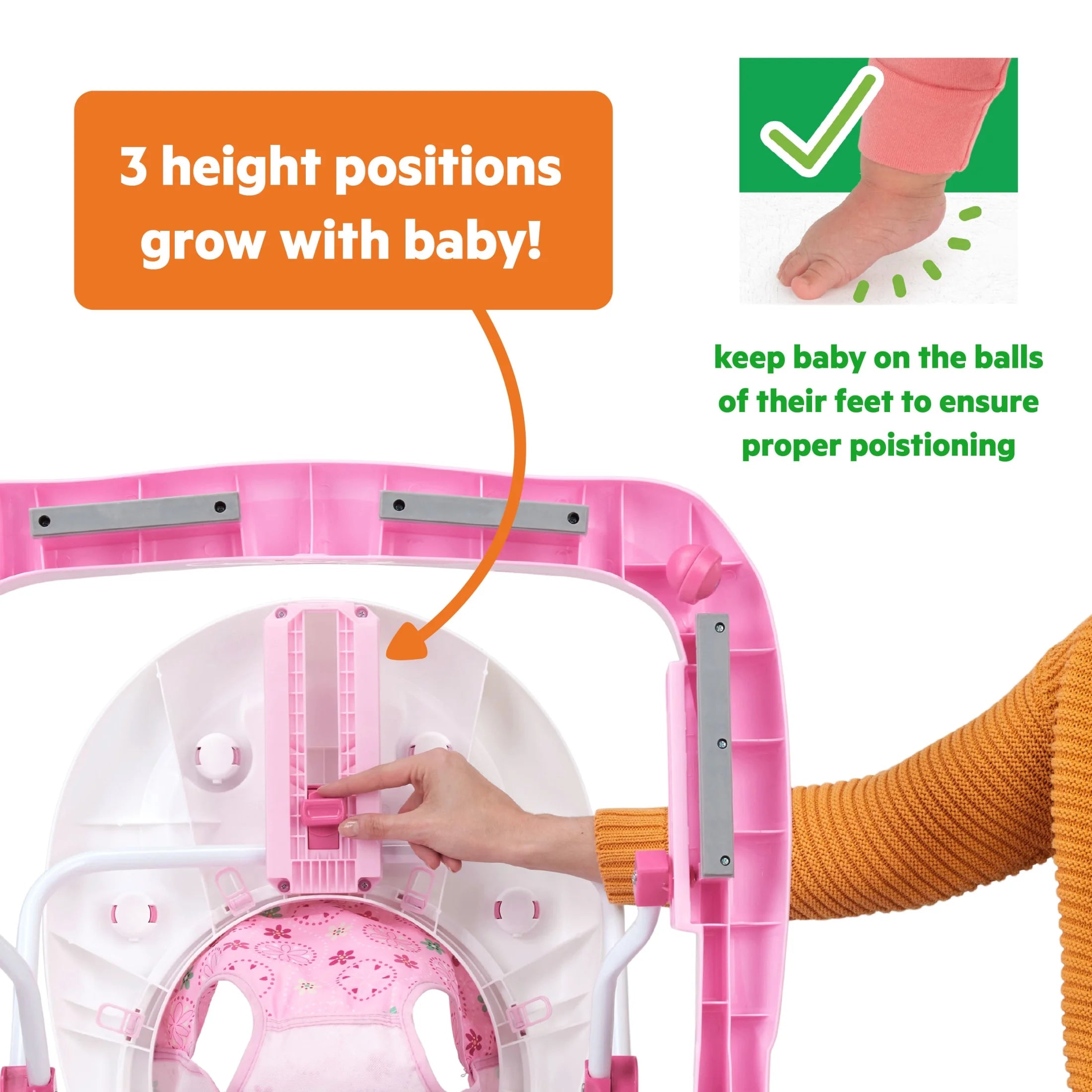 Adjustable Baby Walker with Activity Station, Juneberry