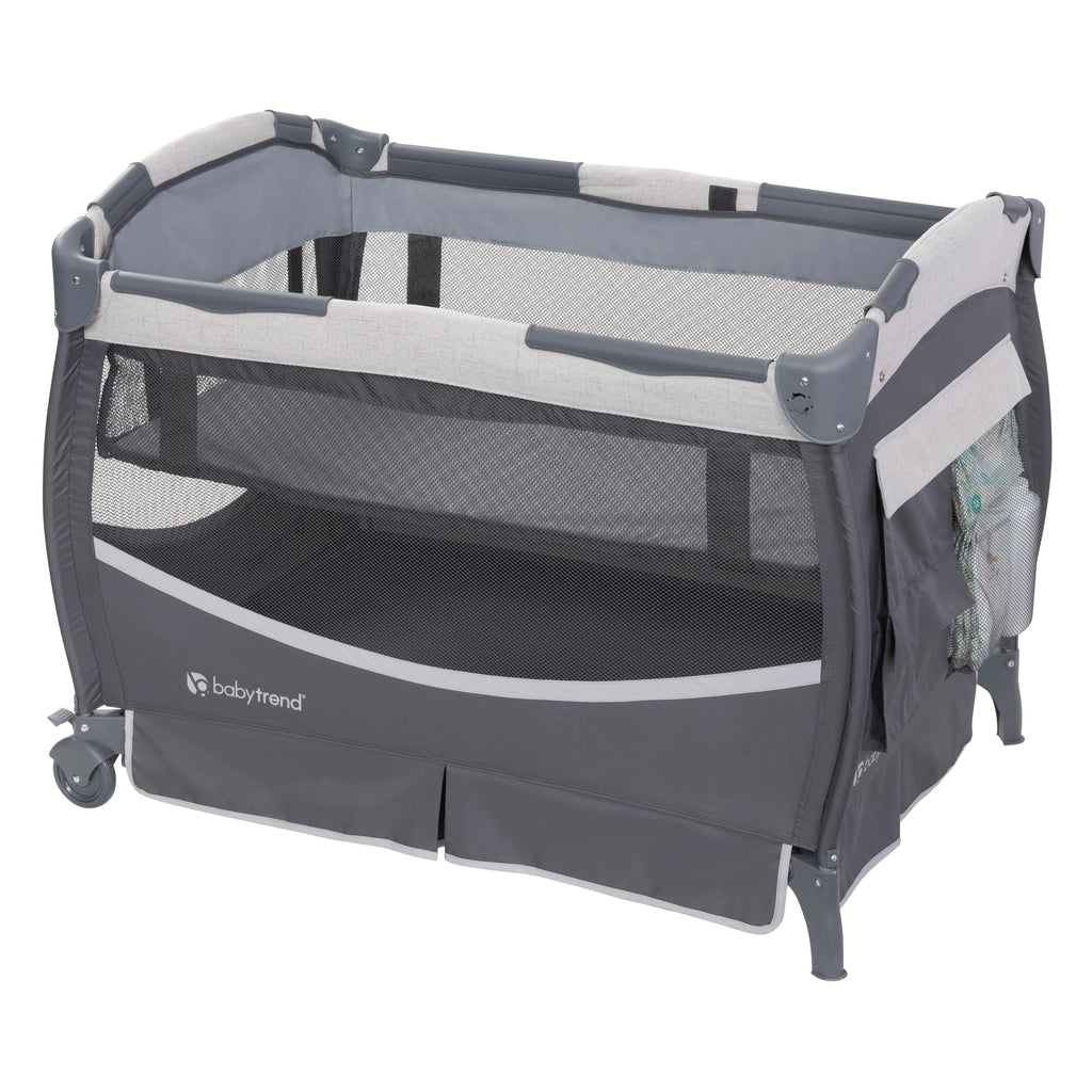 Baby Trend Deluxe II Nursery Center Playard in Misty Grey