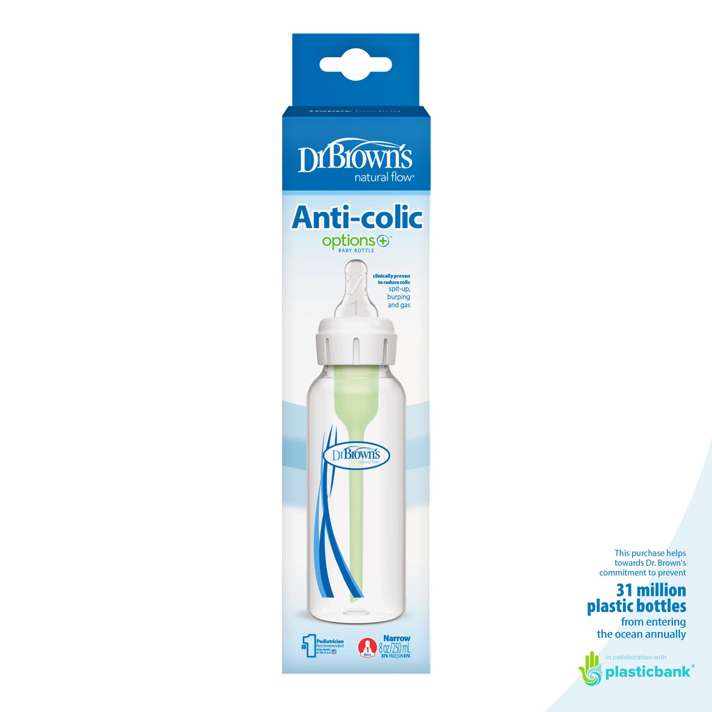 Anti-Colic Options+ Narrow Baby Bottle, 8Oz/250Ml, with Level 1 Slow Flow Nipple, 6-Pack