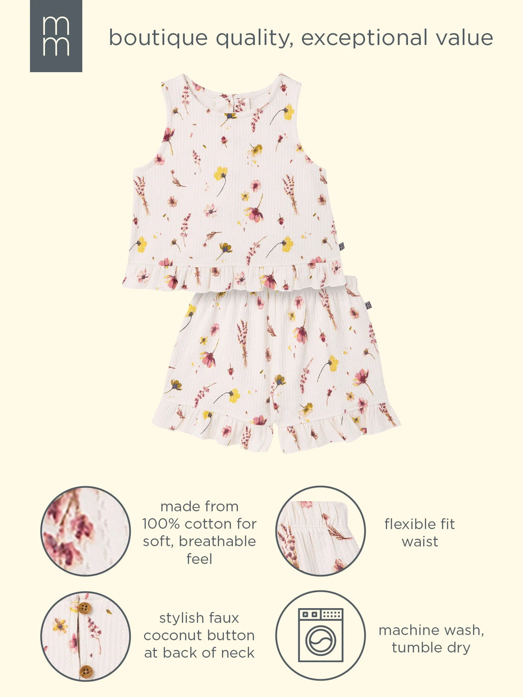 by Gerber Toddler Girl Tank Outfit Set, 2-Piece, Sizes 12 Months - 5T