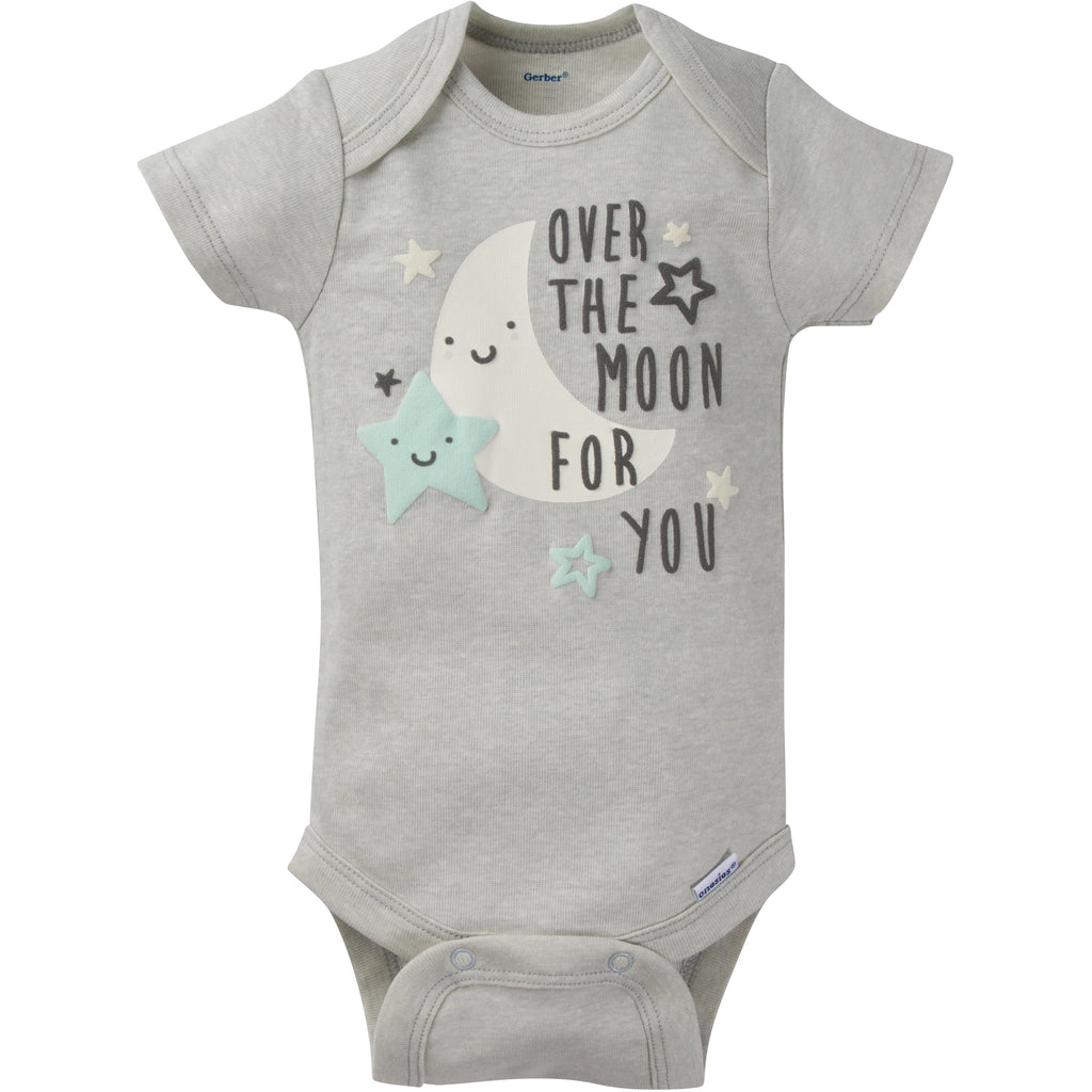 Assorted Short Sleeve Onesies Bodysuits, 8Pk (Baby Boy or Baby Girl Unisex)