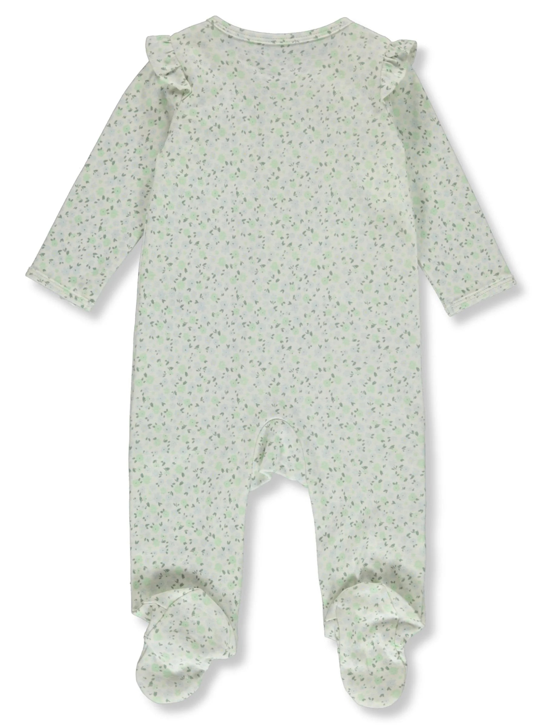 Baby Girls' Floral Collar Long-Sleeve Bodysuit Color: Sage Green Size: 3 Months