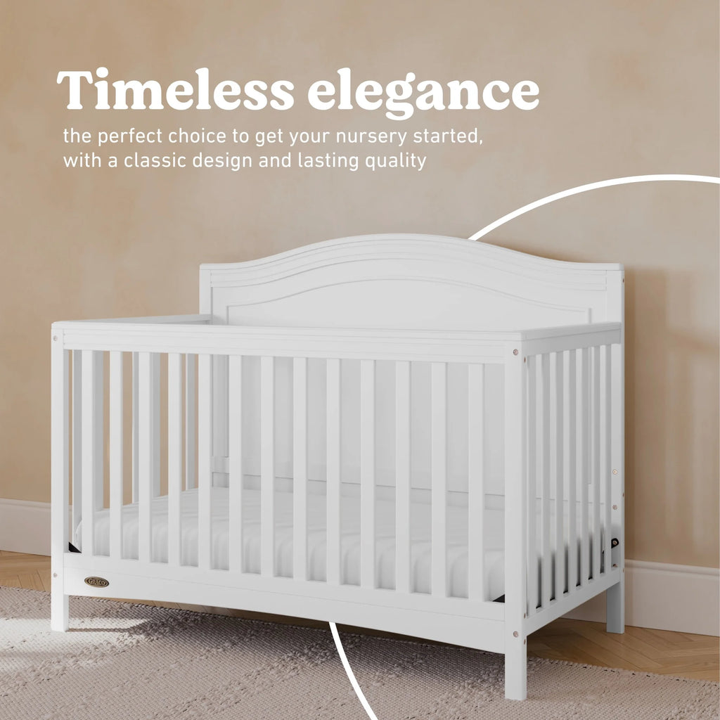 Paris 4-In-1 Convertible Baby Crib, White