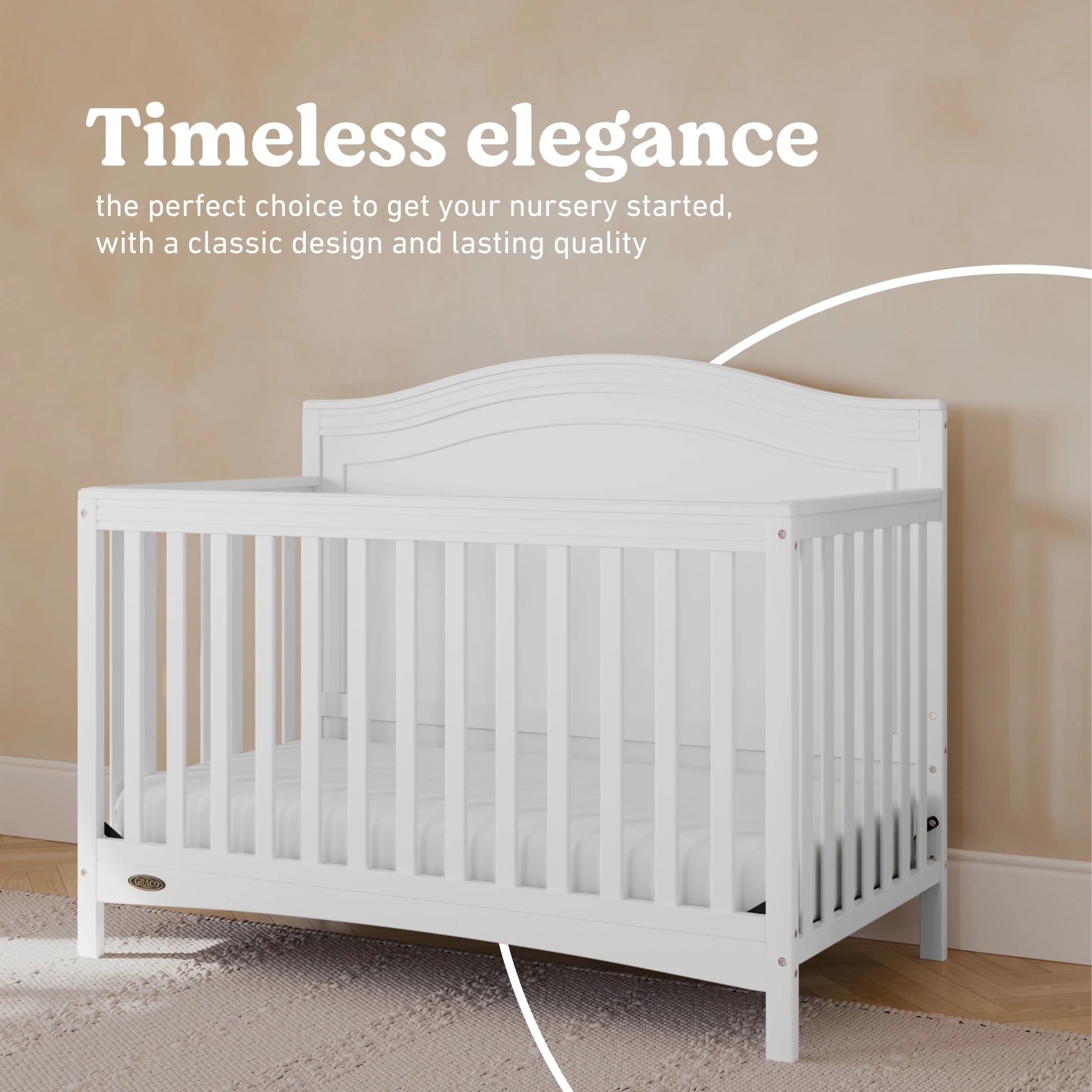 Paris 4-In-1 Convertible Baby Crib, White