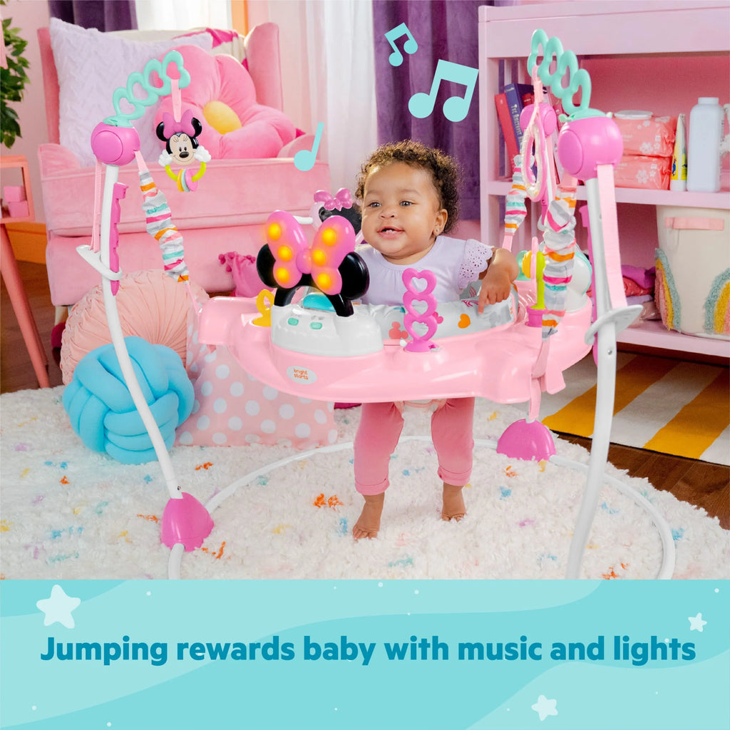 Disney Baby Minnie Mouse Forever Besties Infant Activity Center Jumper, Pink, Unisex, Infants Ages 6 Months to 1 Year