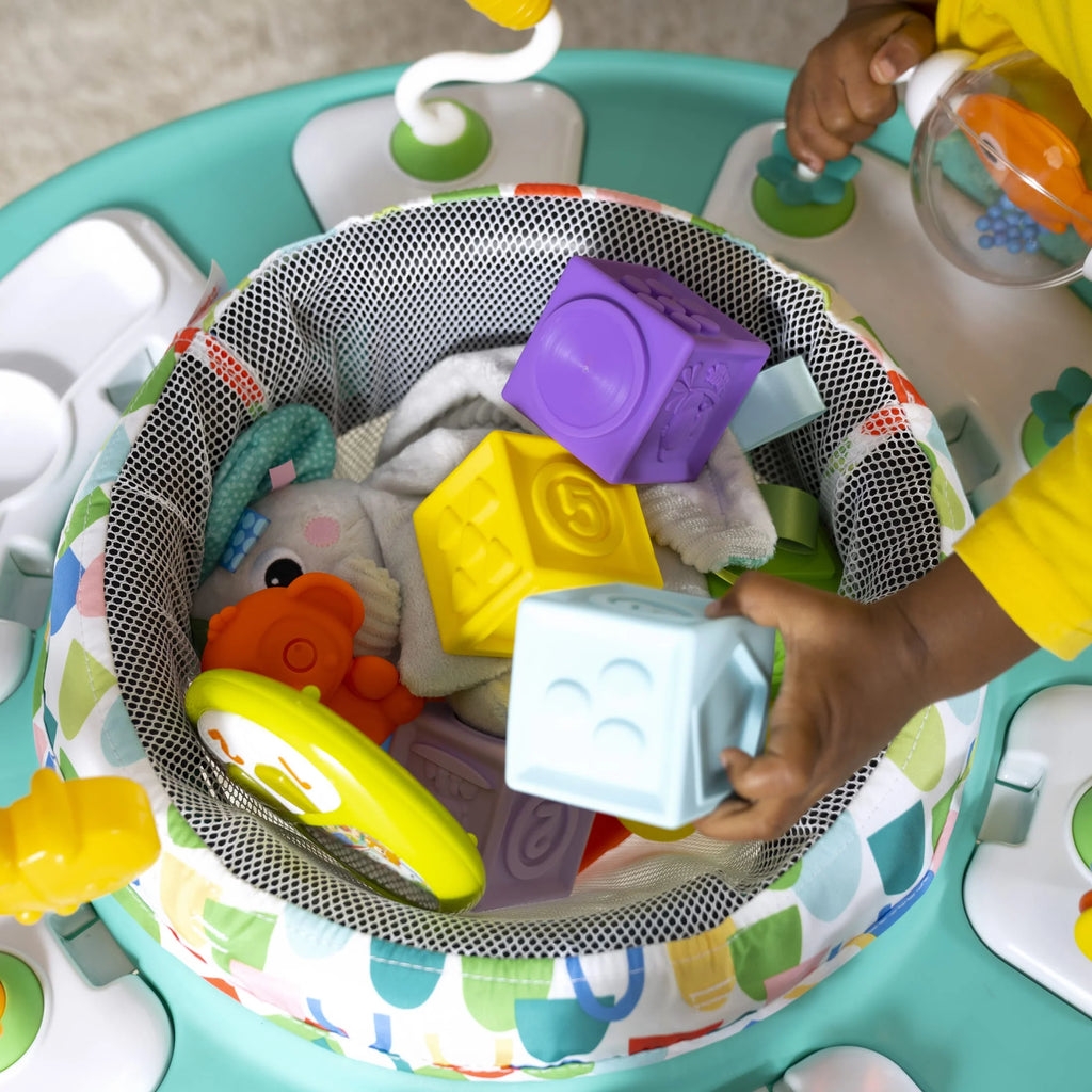 Bounce Bounce Baby 2-In-1 Activity Center Jumper & Table, Playful Pond, Green, Ages 6 Months and Up