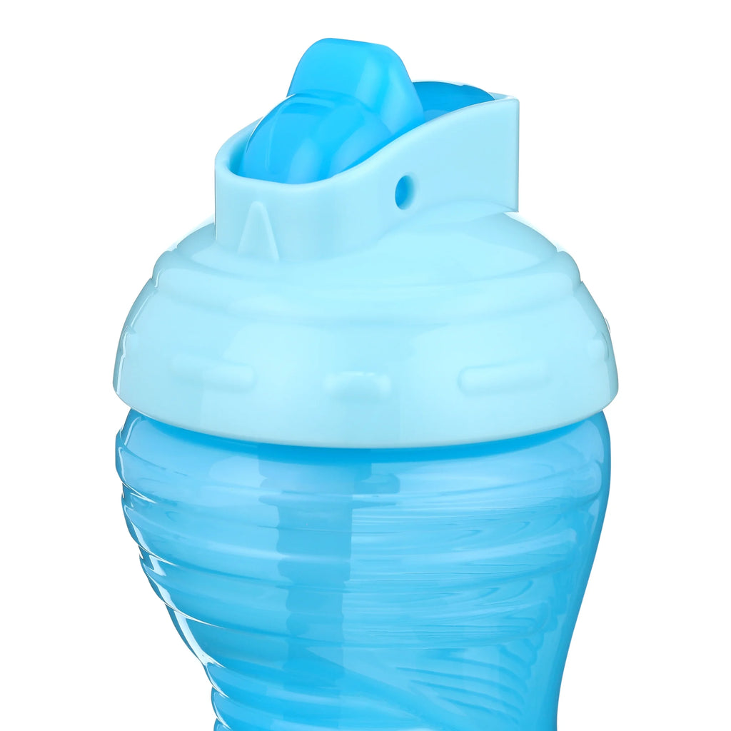 (4 Pack) Munchkin® Mighty Grip® Flip Straw Cup, 10 Oz, Blue, Unisex