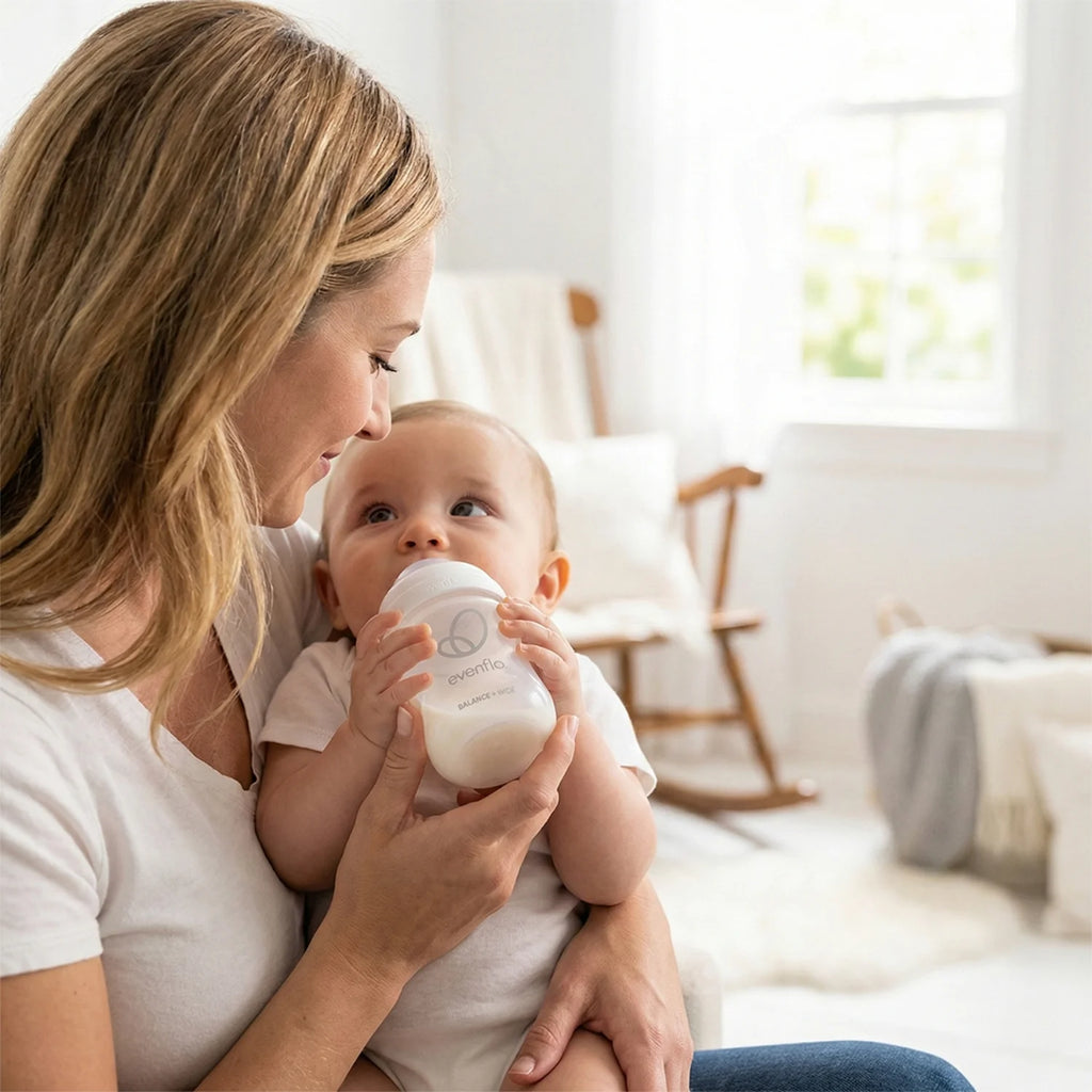 Evenflo Balance+ Wide Neck Baby Bottles, Clear/White, 5Oz, 2-Pack