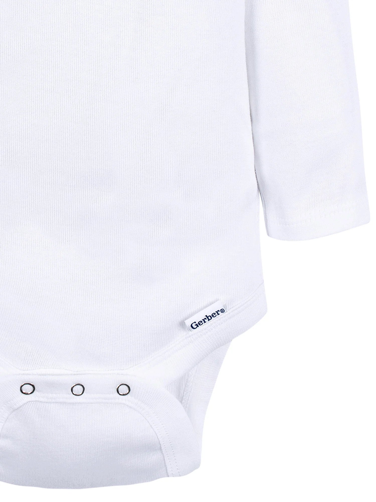 Gerber Gender Neutral Leisure White Long Sleeve Cotton Bodysuit, 3-Pack, Sizes Preemie - 24 Months