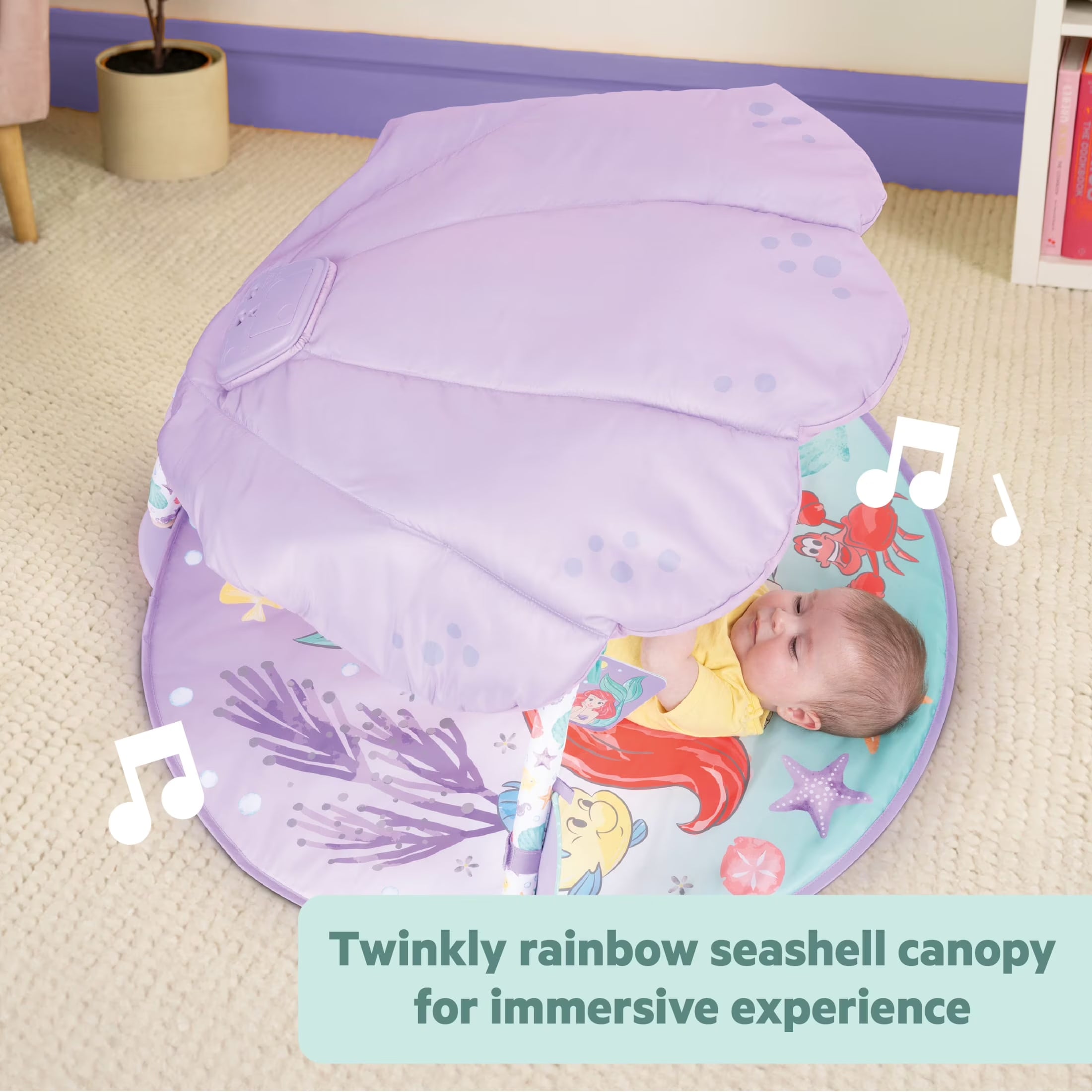 Disney Baby the Little Mermaid Baby Activity Gym & Play Mat with Tummy Time Pillow by