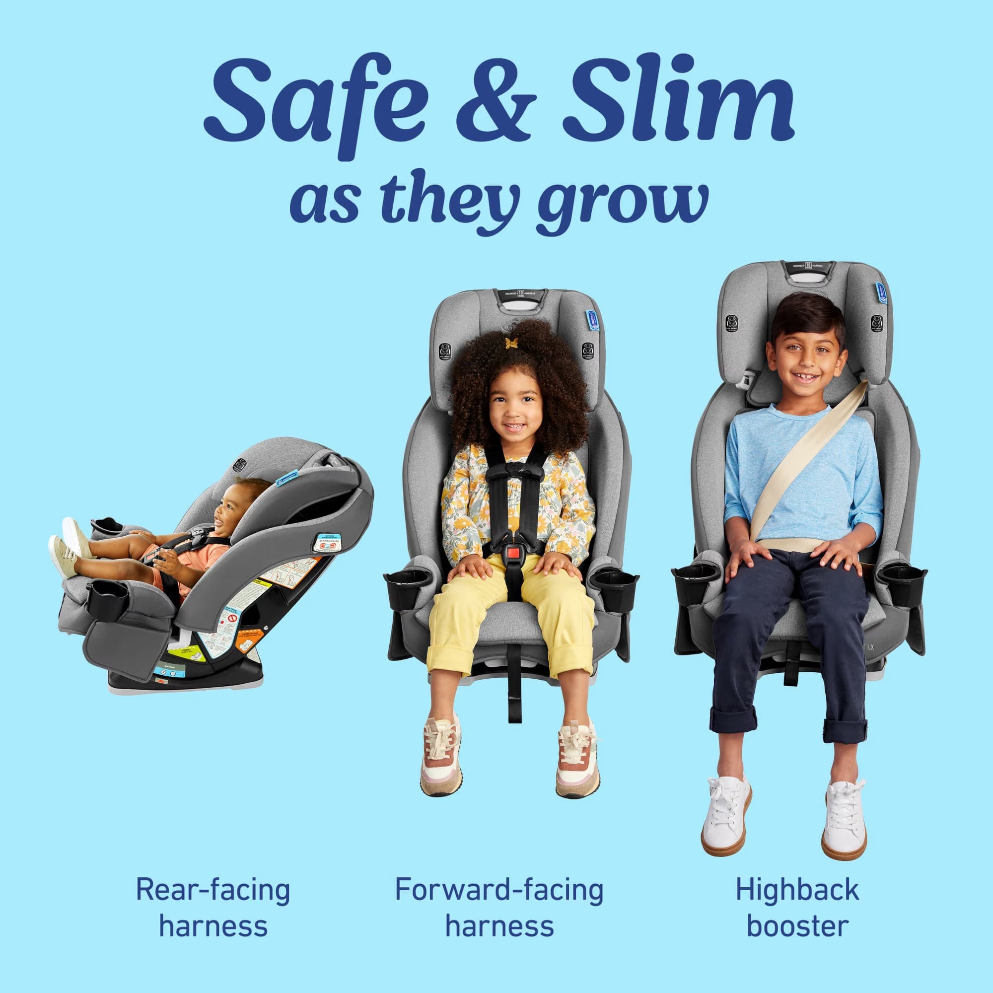 Slimfit LX 3-In-1 Car Seat, Shaw, Grey