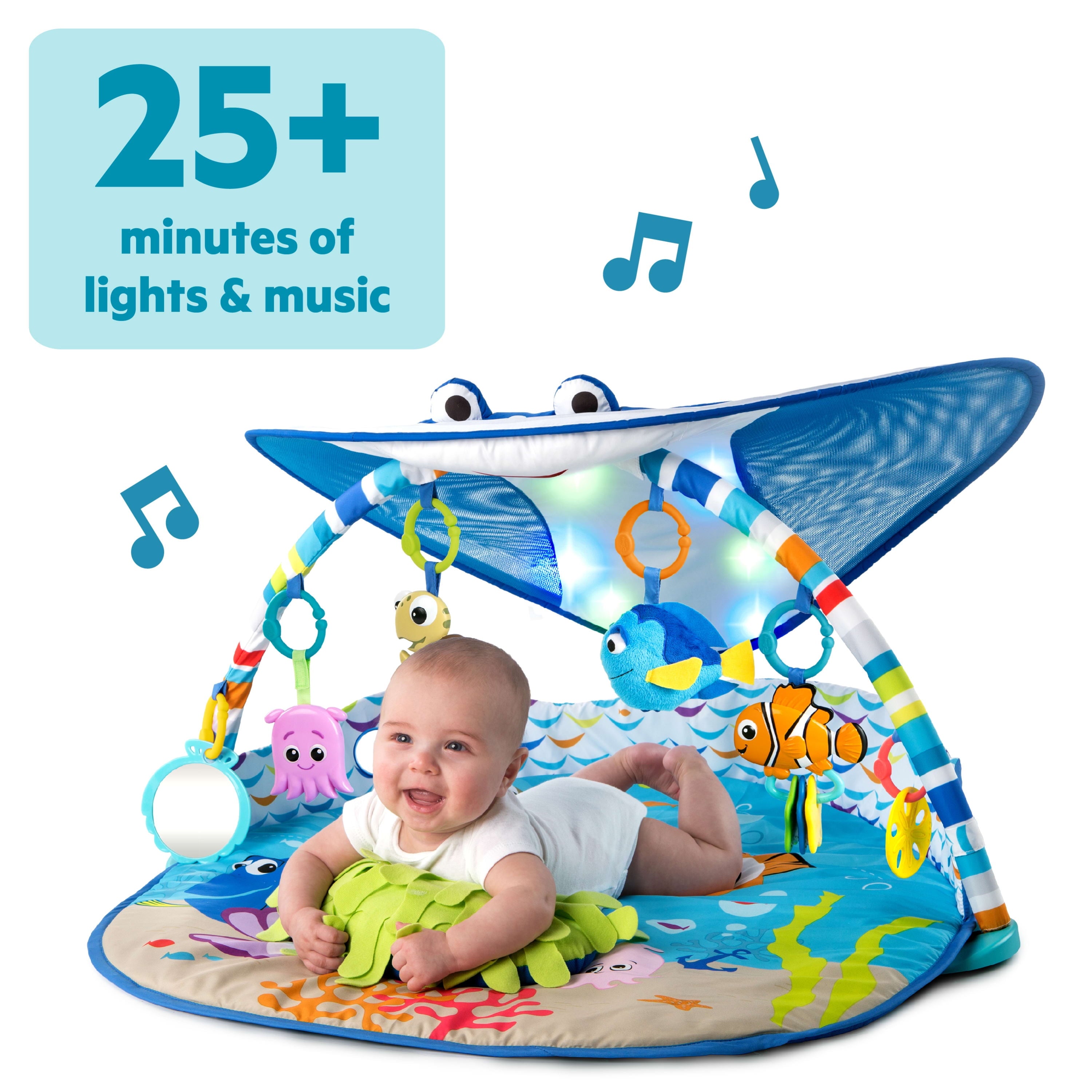 Bright Starts  Baby Finding Nemo Mr. Ray Ocean Lights & Music Activity Gym and Play Mat