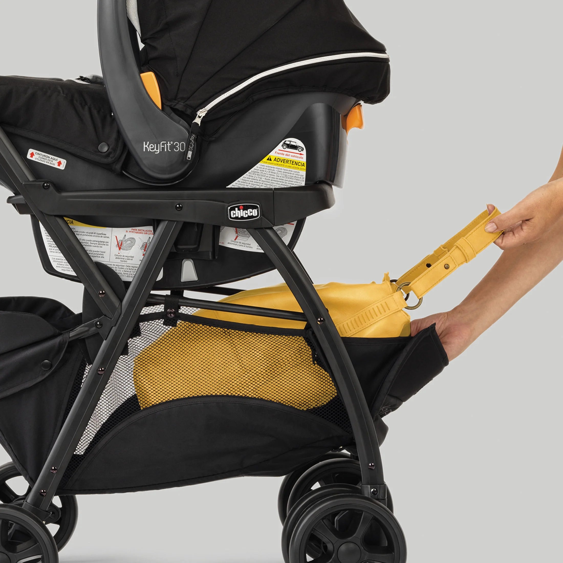 Keyfit Caddy Frame Stroller - Black (Black), New