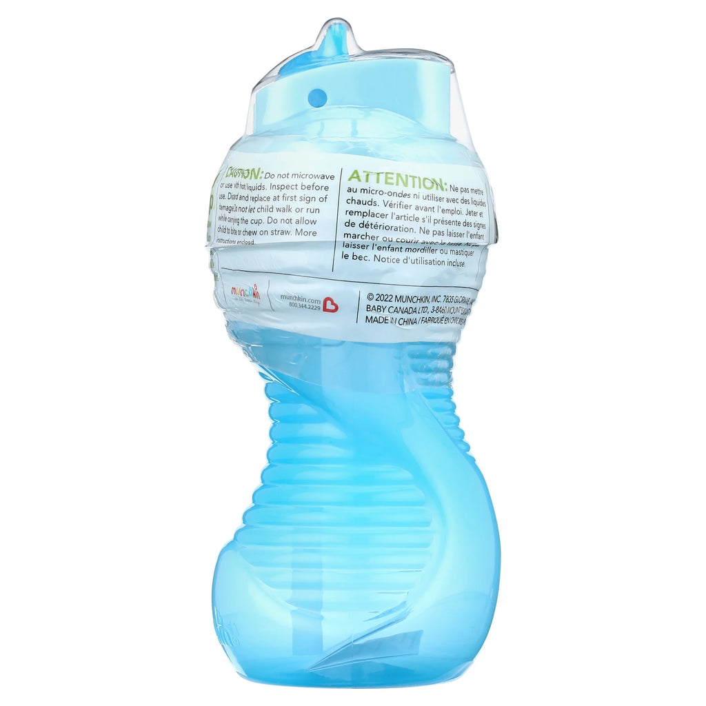 (4 Pack) Munchkin® Mighty Grip® Flip Straw Cup, 10 Oz, Blue, Unisex