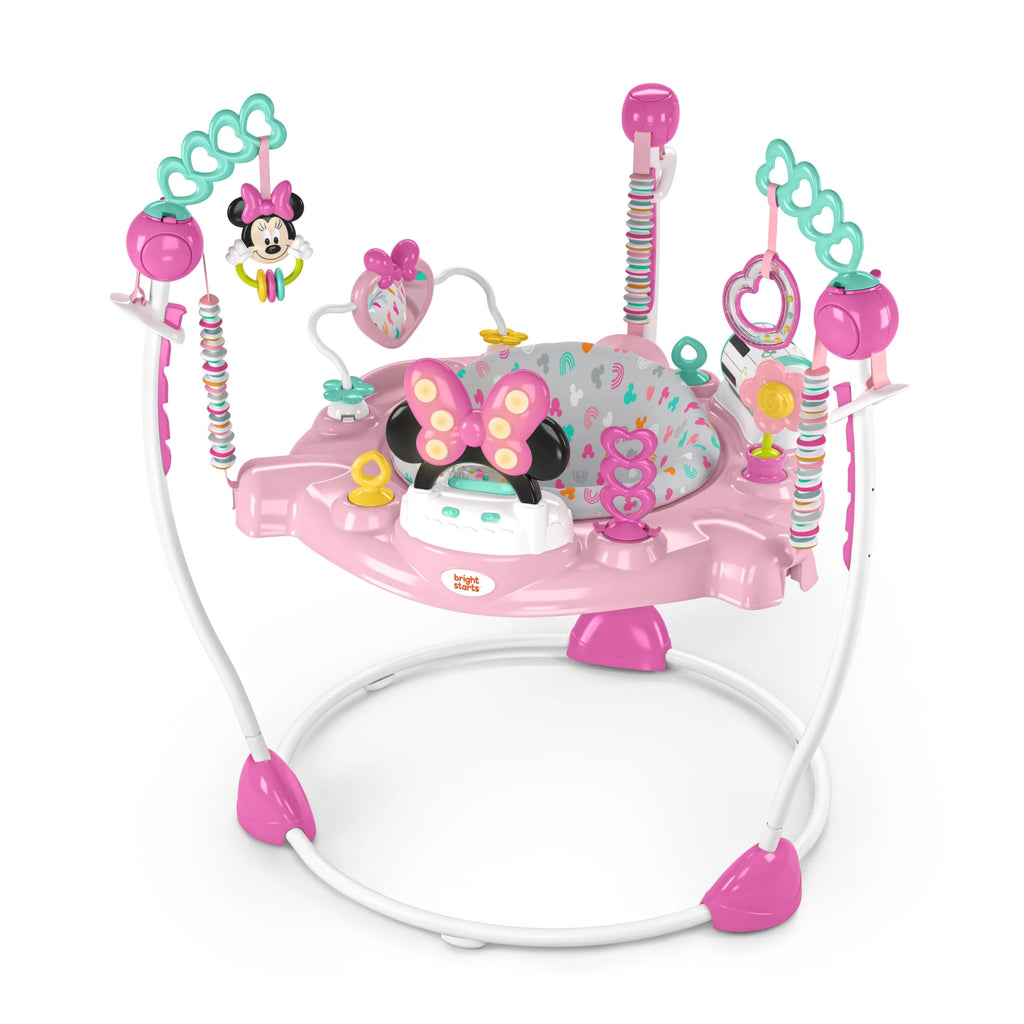 Disney Baby Minnie Mouse Forever Besties Infant Activity Center Jumper, Pink, Unisex, Infants Ages 6 Months to 1 Year