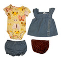 Baby Girl'S 4-Piece Mix & Match Tops and Diaper Cover Sets (Butterfly/Chambray, 0-3M)