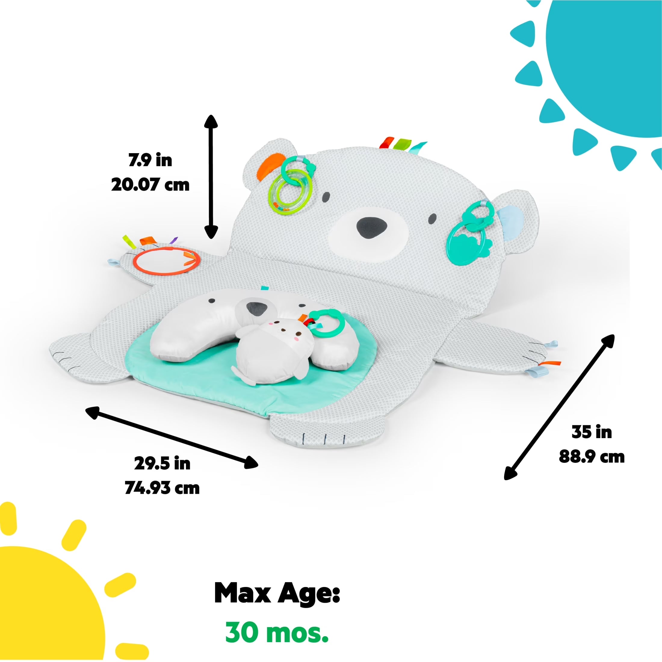 Tummy Time Prop & Play Baby Activity Mat for Infants, Polar Bear, Unisex