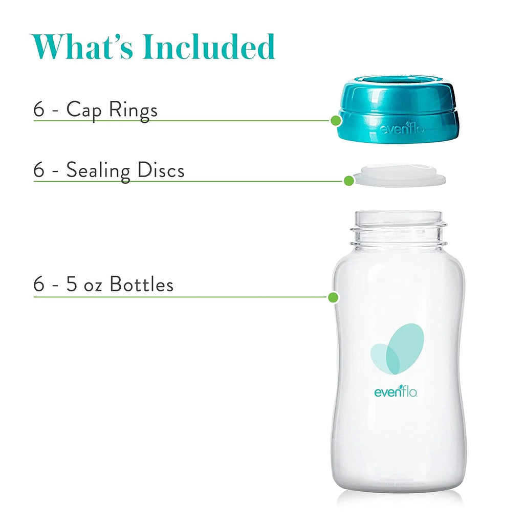 Evenflo Advanced Breast Milk Collection Bottles 5 Ounce, 6 Count