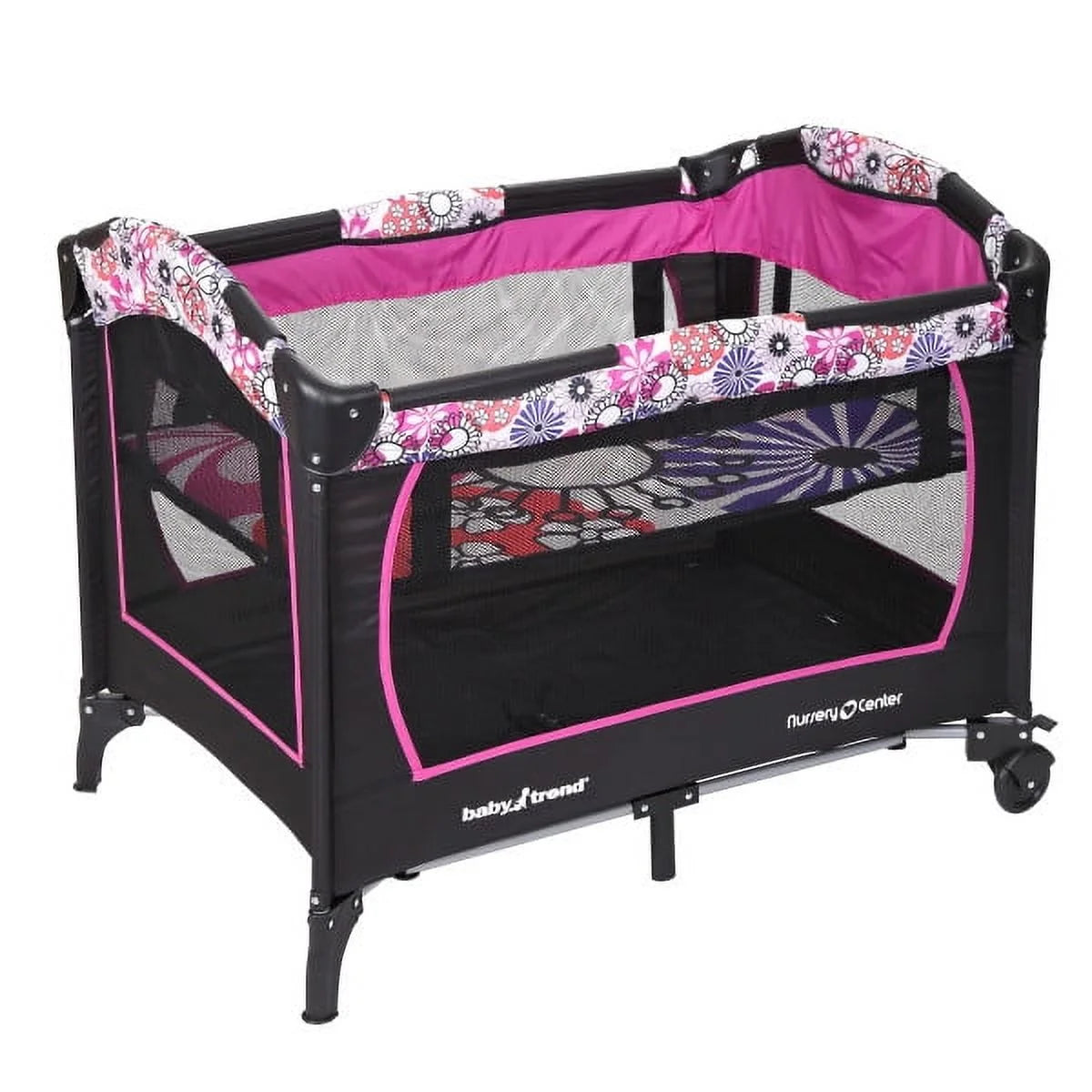 Baby Trend Floral Garden Nursery Center Playard with Bassinet