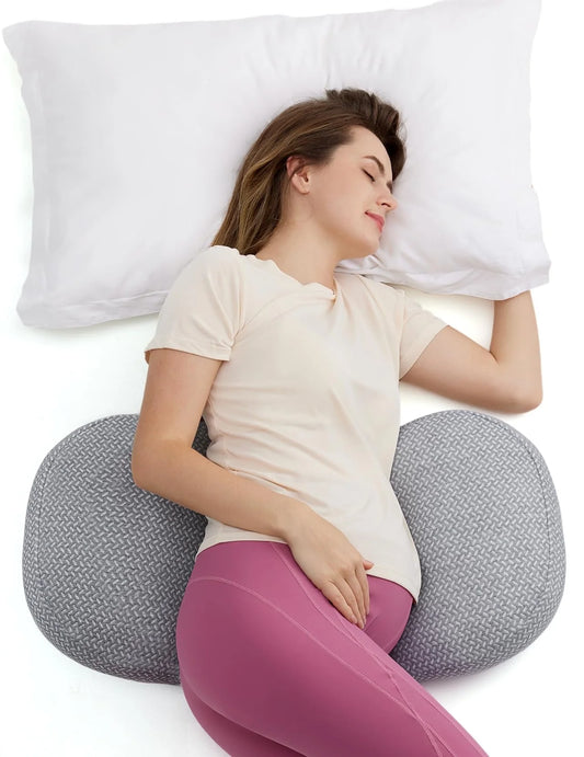 Momcozy Pregnancy Pillow，Portable Maternity Pillow for Side Sleeper，Adjustable Travel Pregnancy Pillow