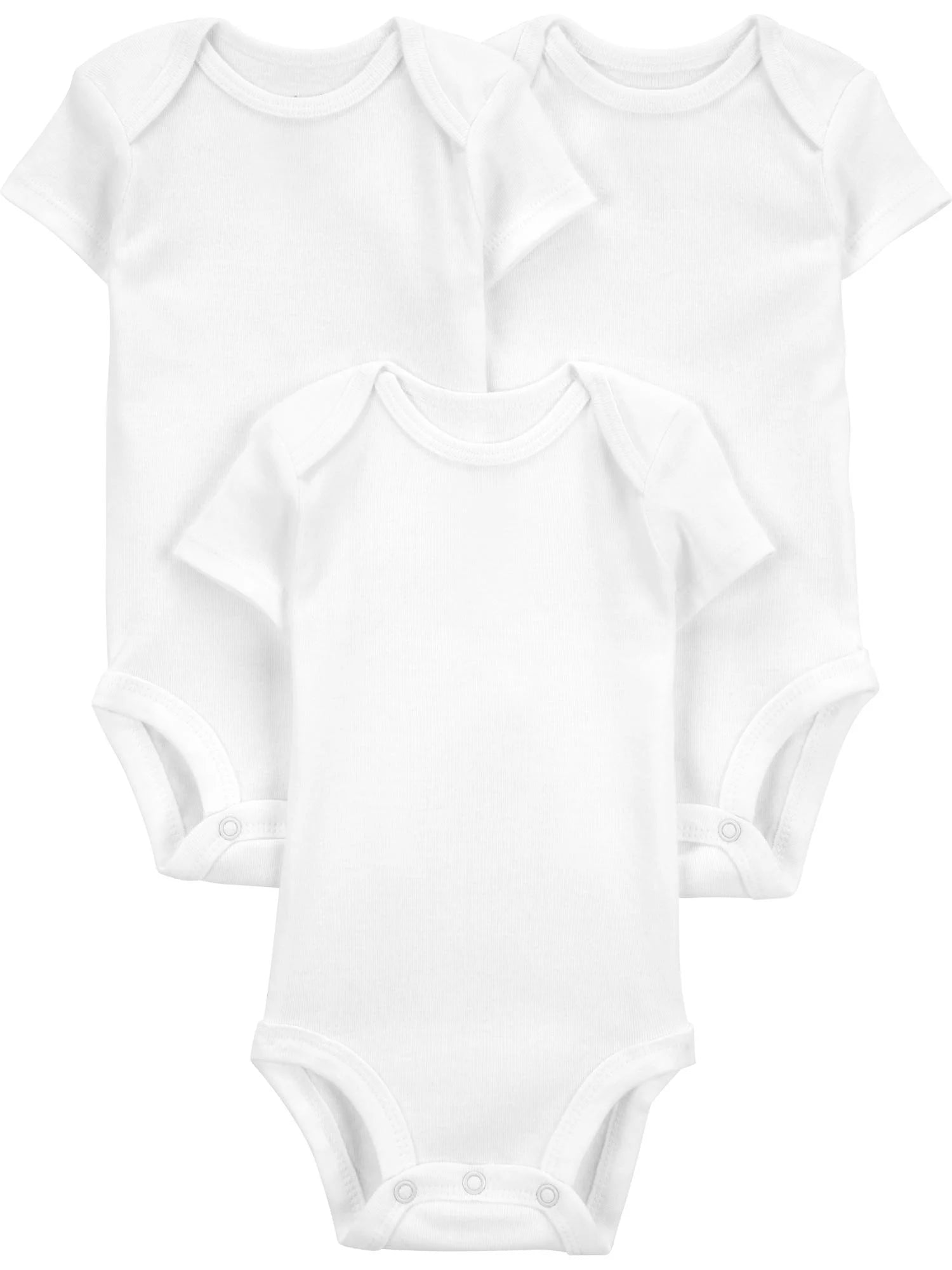 Baby Unisex Short Sleeve Bodysuits, 3-Pack Sizes Preemie-18 Months
