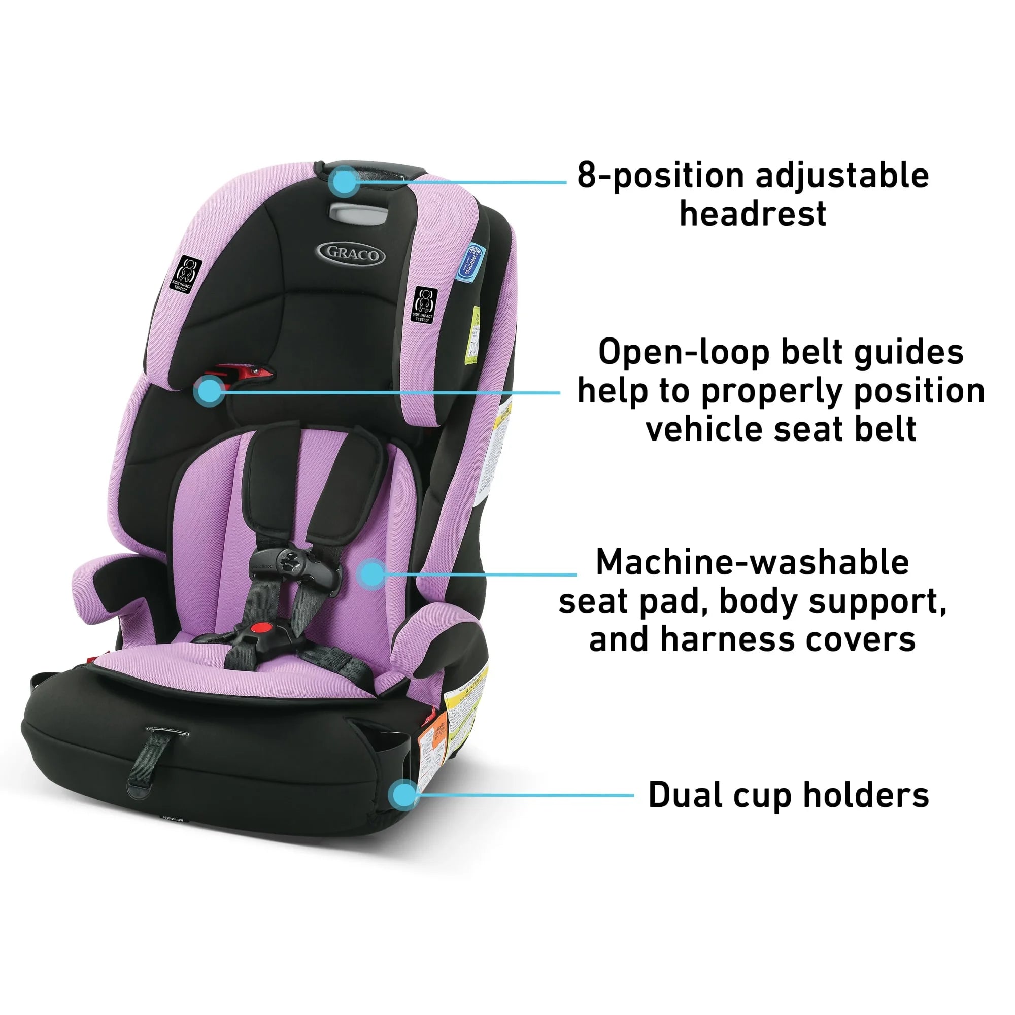 Tranzitions 3-In-1 Forward Facing Harness Booster Car Seat, Marley, 14 Lbs