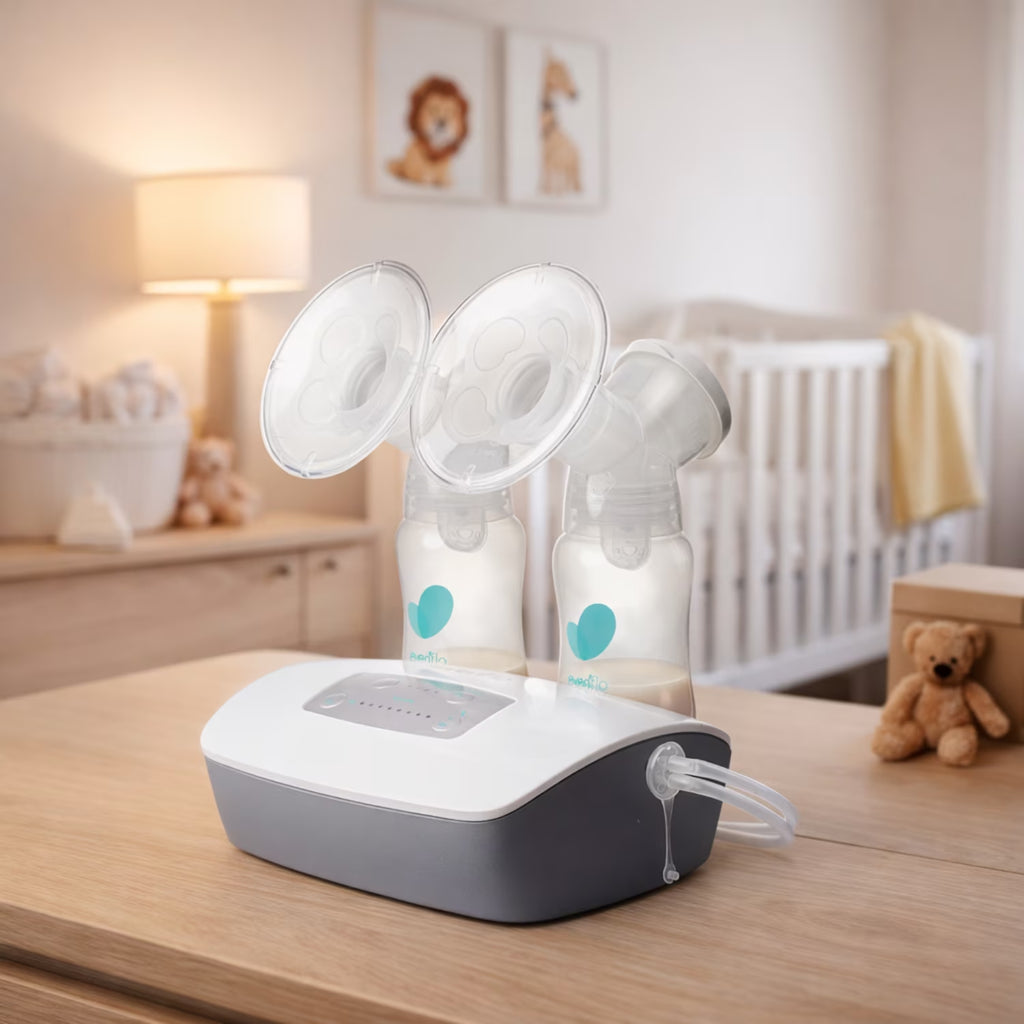 Advanced Double Electric Breast Pump with Breastshields and Milk Storage Bottles, Lightweight