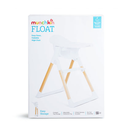 Munchkin® Float™ Easy Clean Foldable Infant and Toddler High Chair, White, Unisex