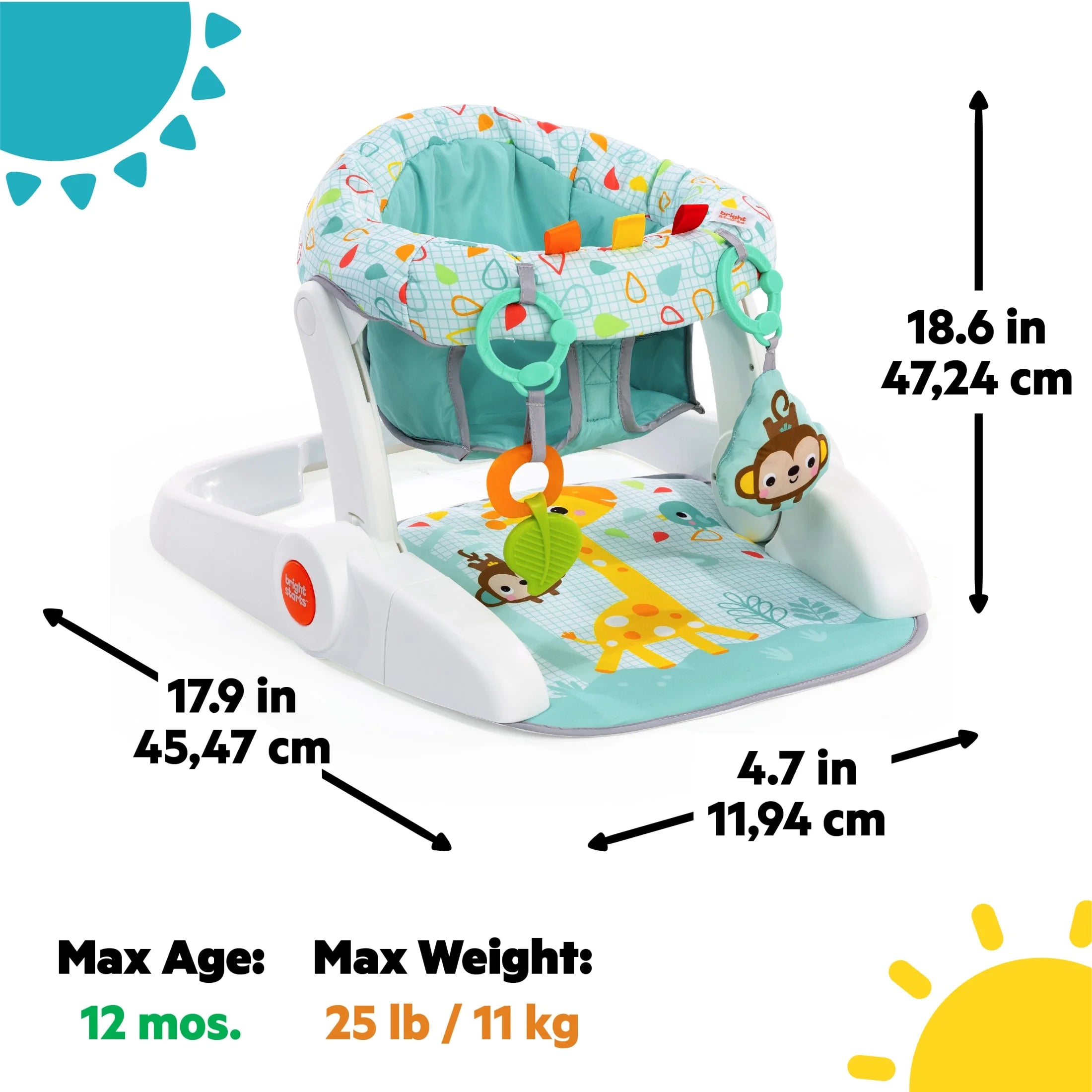 Learn-To-Sit 2-Position Floor Seat - Wild Wiggles, Unisex, Infant