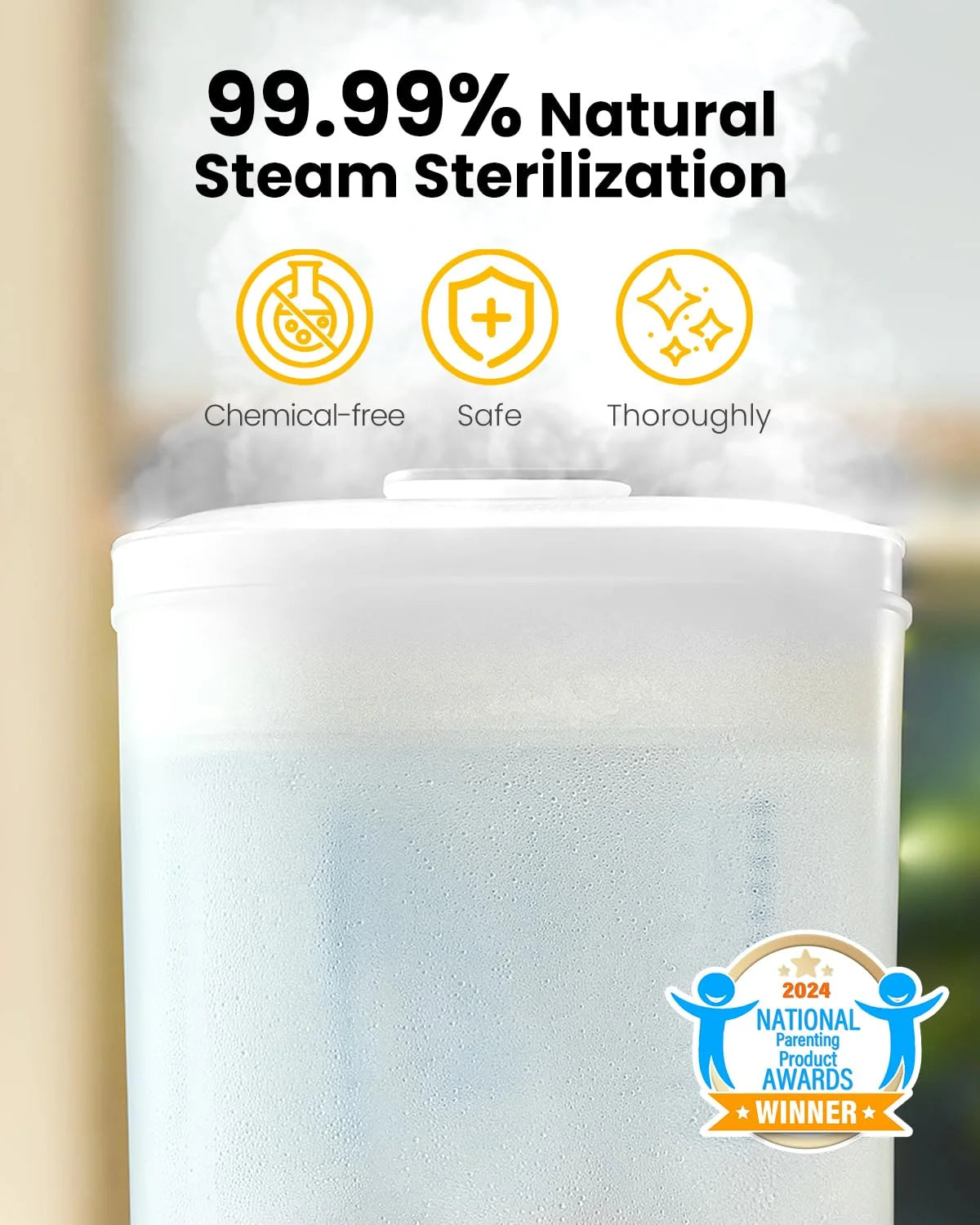 Bottle Sterilizer and Dryer, 6-In-1 Electric Steam Sterilizer for Baby Bottles & Accessories