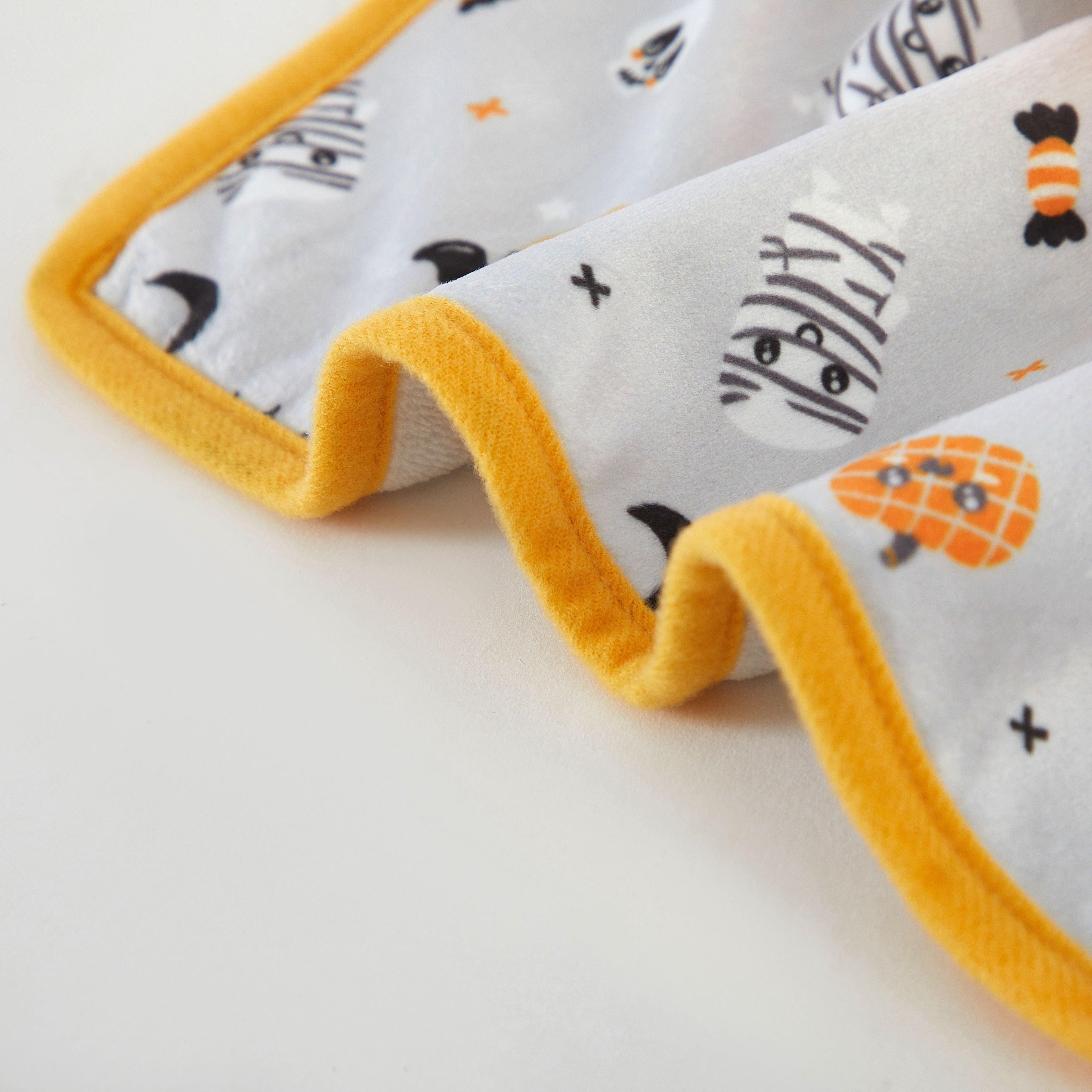 12" X 12" Halloween Lovey Security Blanket, Gray