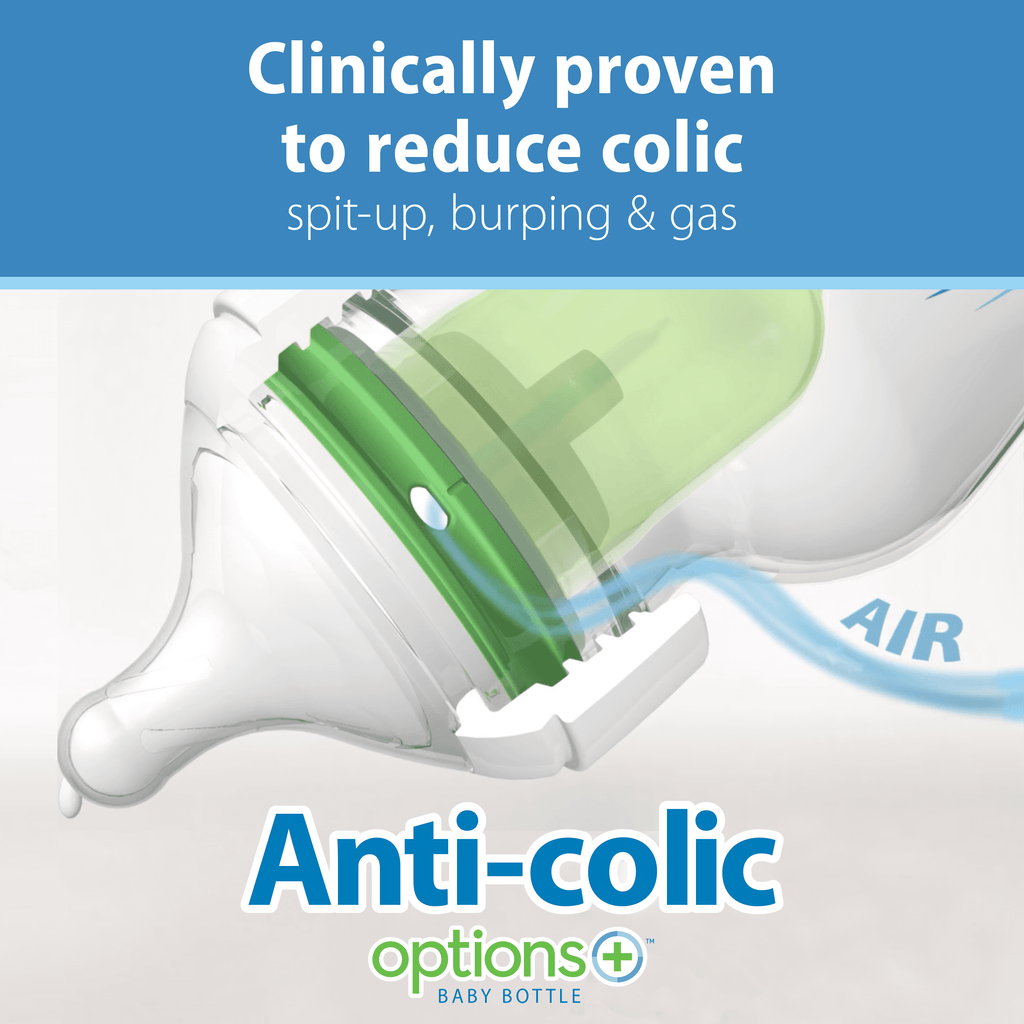 Natural Flow Anti-Colic Options+ Wide-Neck Baby Bottle Essentials Gift Set, BPA Free 0M+