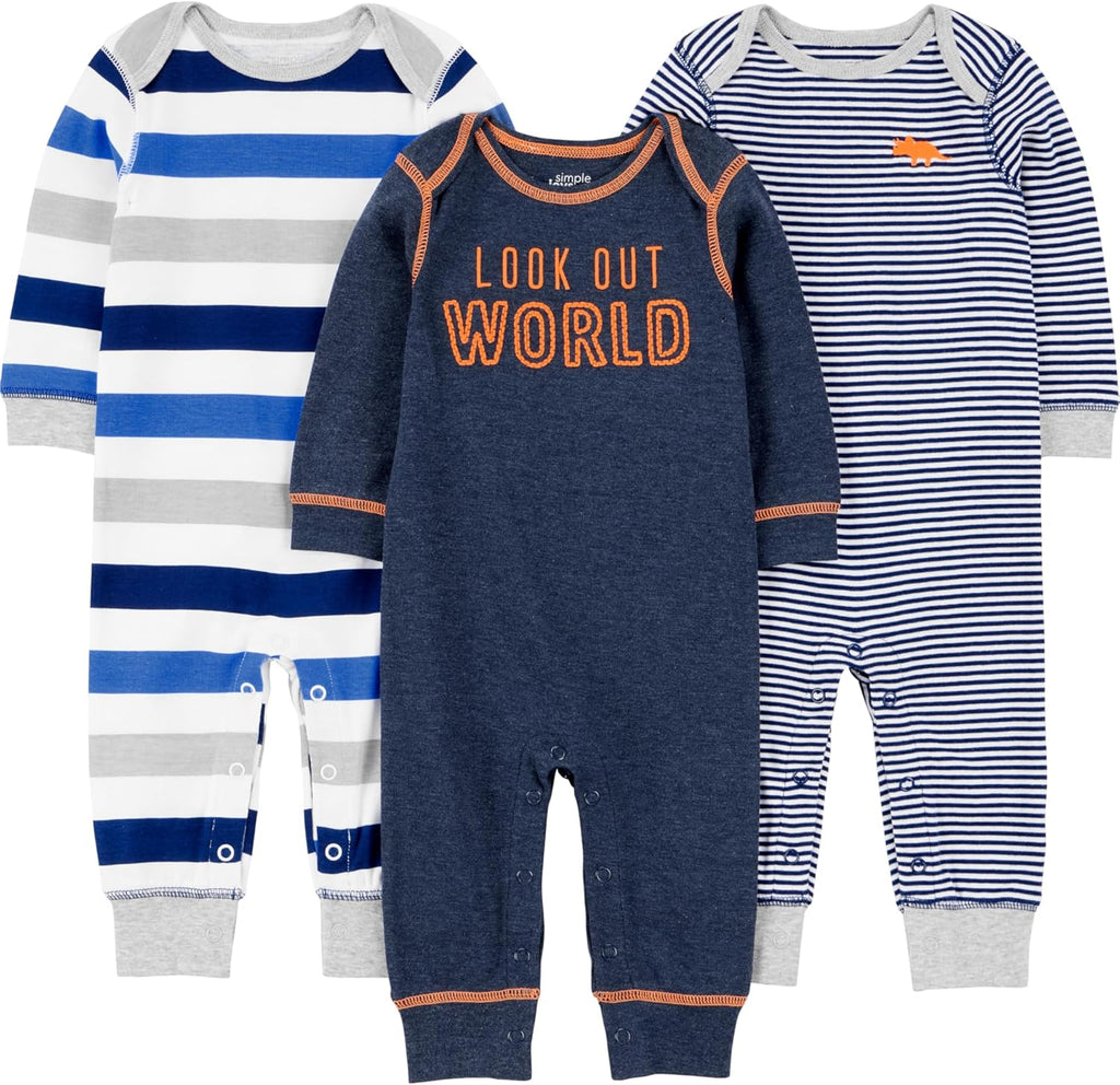 Baby-Boys 3-Pack Jumpsuits