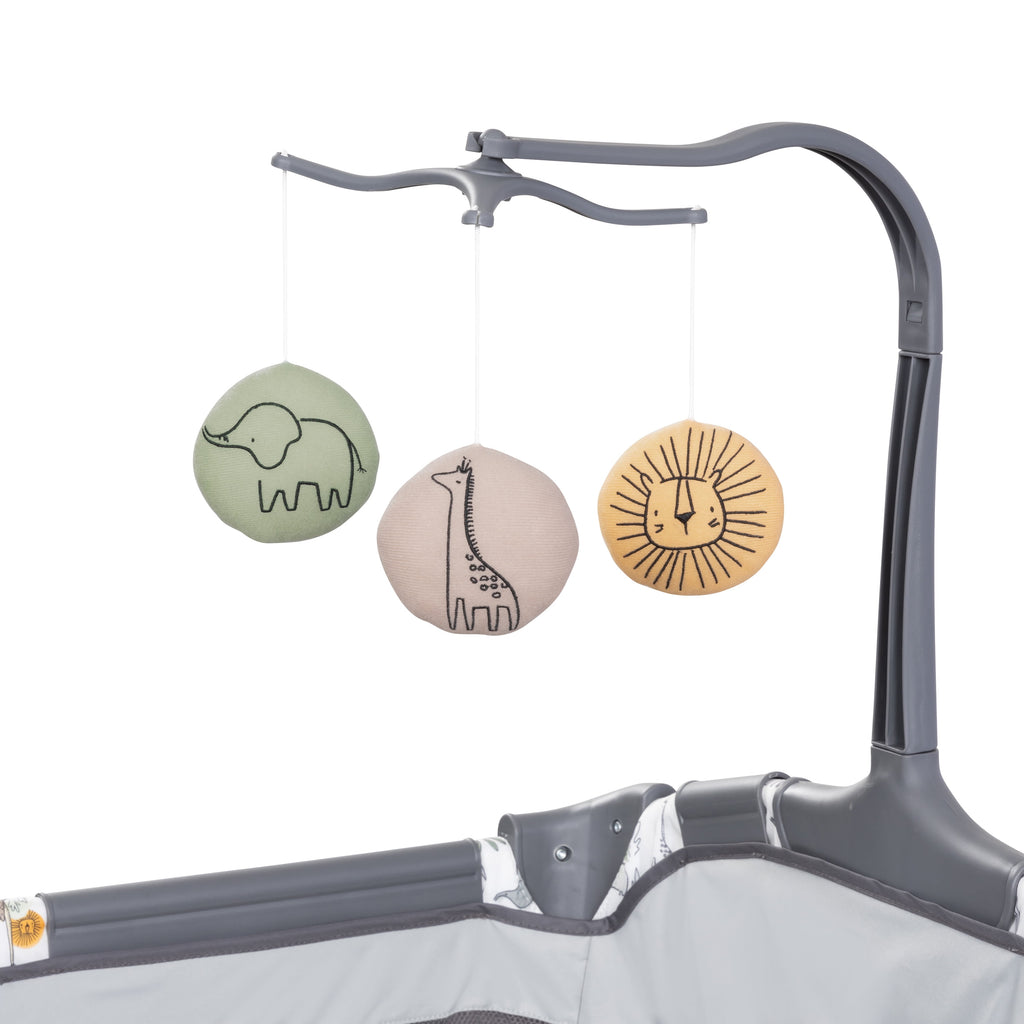 Baby Trend Nursery Center Playard with Animal Toys, Grey