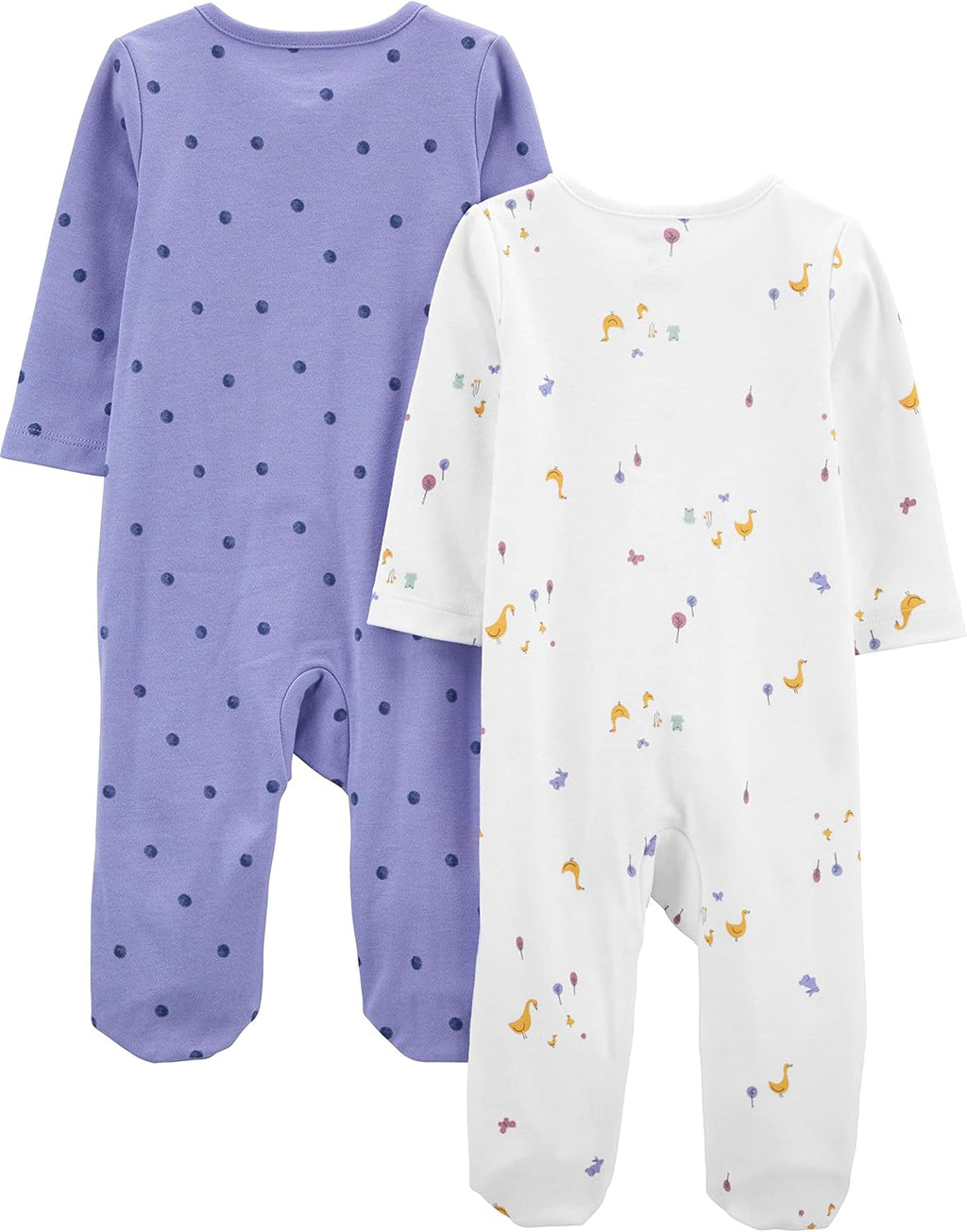Baby Girls' Cotton Footed Sleep and Play, Pack of 2