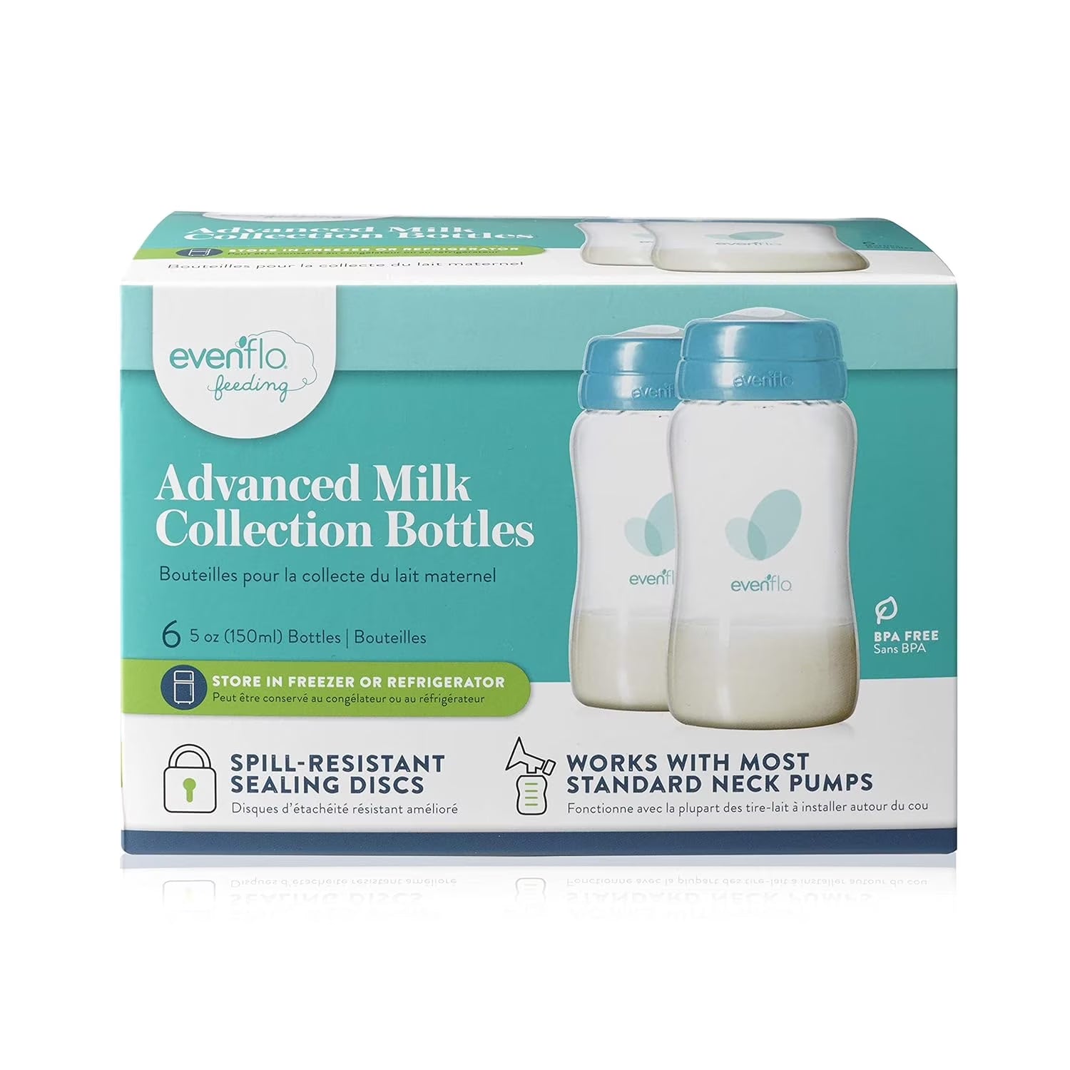 Evenflo Advanced Breast Milk Collection Bottles 5 Ounce, 6 Count