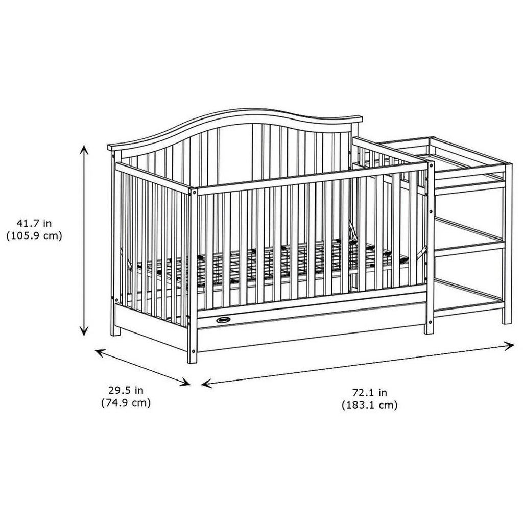 Solano 4-In-1 Convertible Baby Crib and Changer with Drawer, White