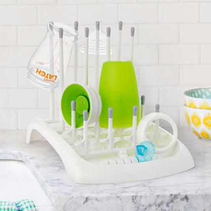 Munchkin® Baby Bottle and Sippy Cup Cleaning Set, Includes Fold™ Drying Rack and Bristle™ Bottle Brush, Gray