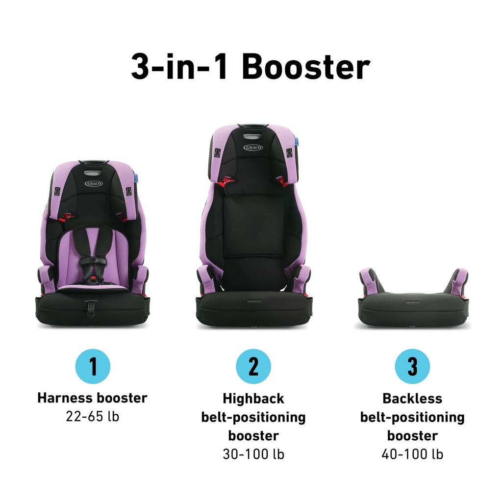 Tranzitions 3-In-1 Forward Facing Harness Booster Car Seat, Marley, 14 Lbs
