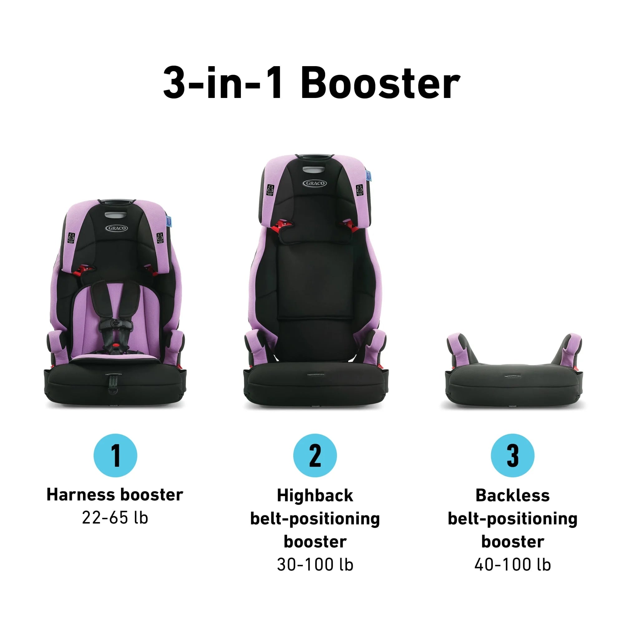 Tranzitions 3-In-1 Forward Facing Harness Booster Car Seat, Marley, 14 Lbs