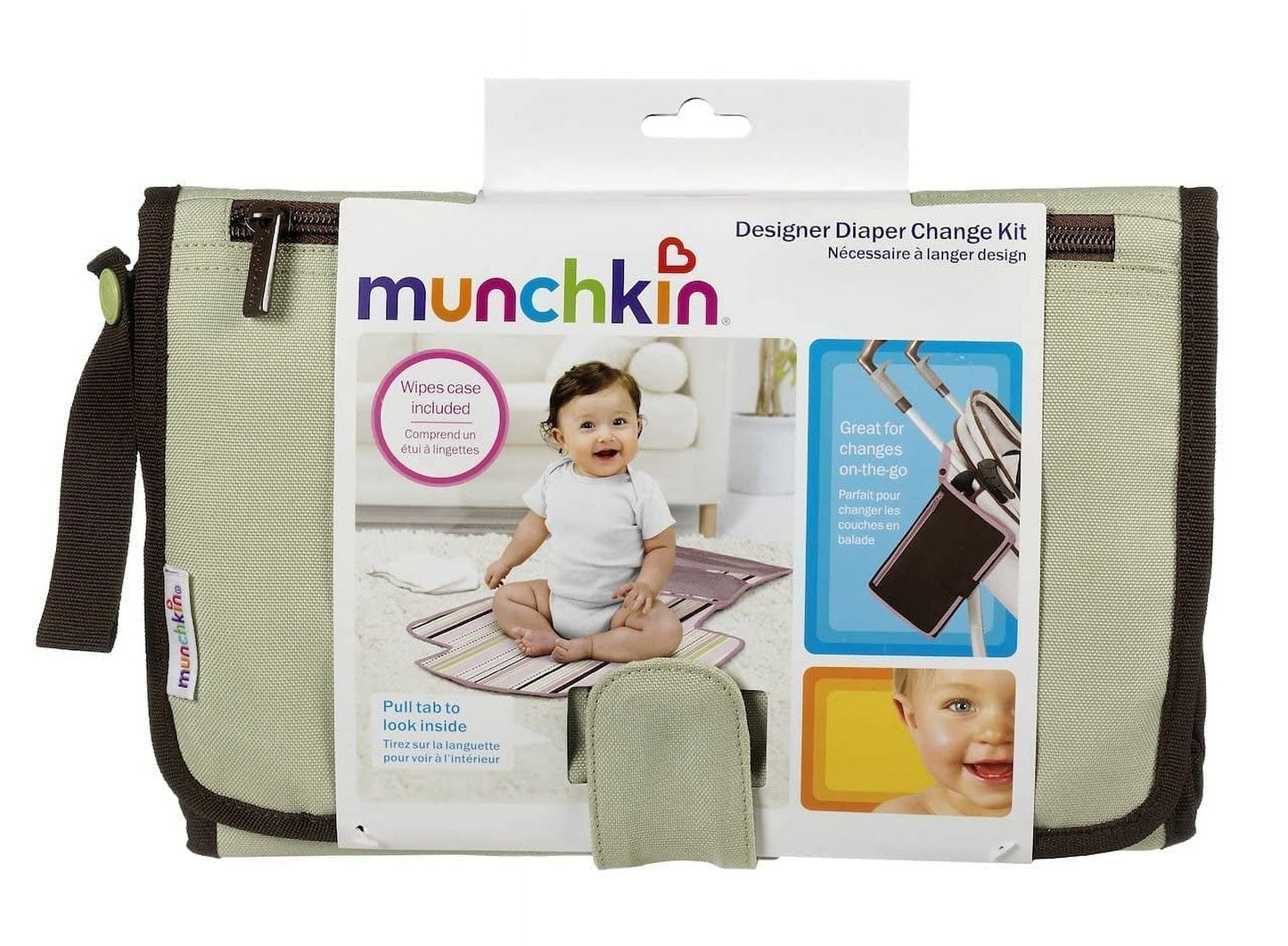 Munchkin® Go Change™ Portable Diaper Changing Kit with Changing Pad and Wipes Case, Gray, Unisex