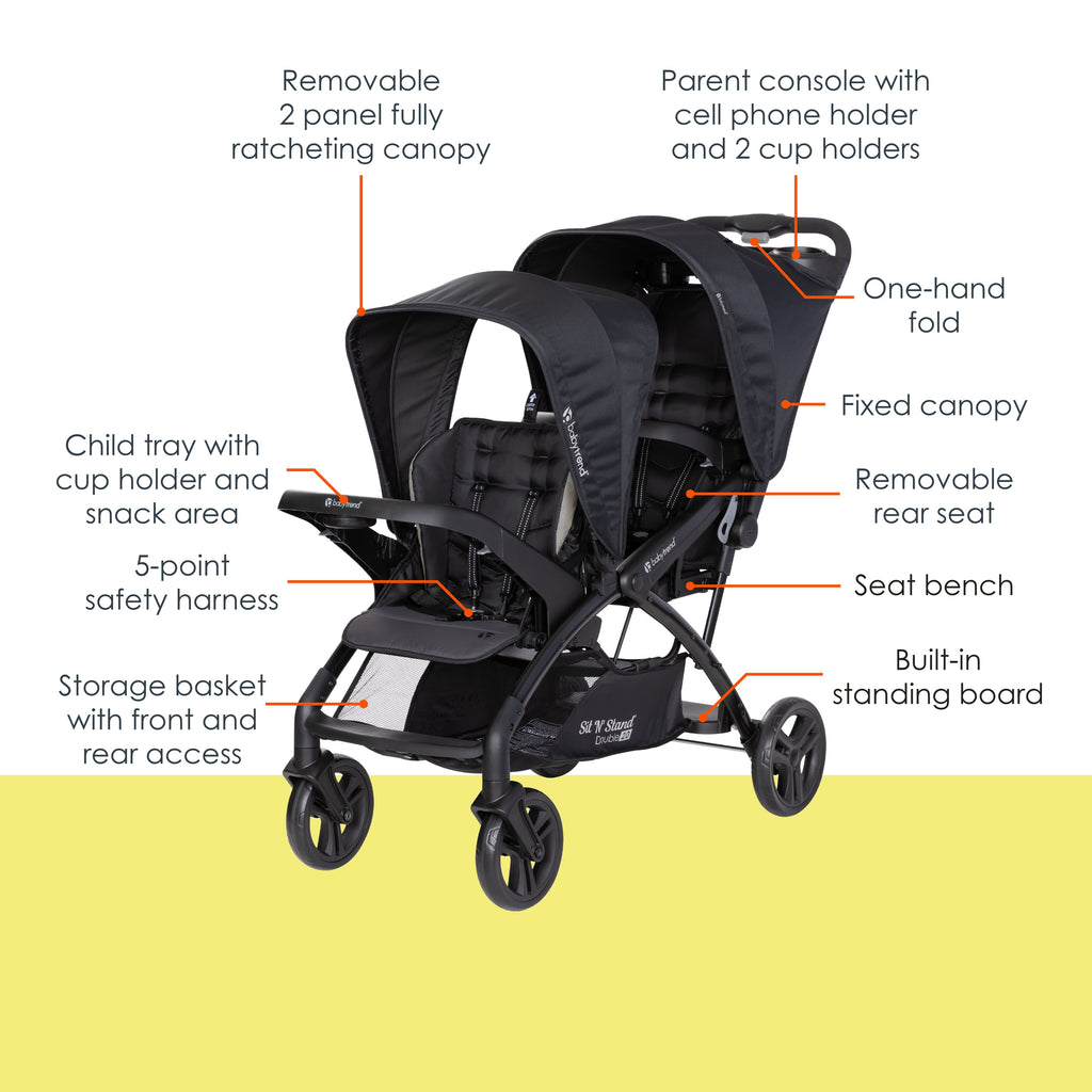 Baby Trend Sit N' Stand® Double 2.0 Stroller - Desert Tan