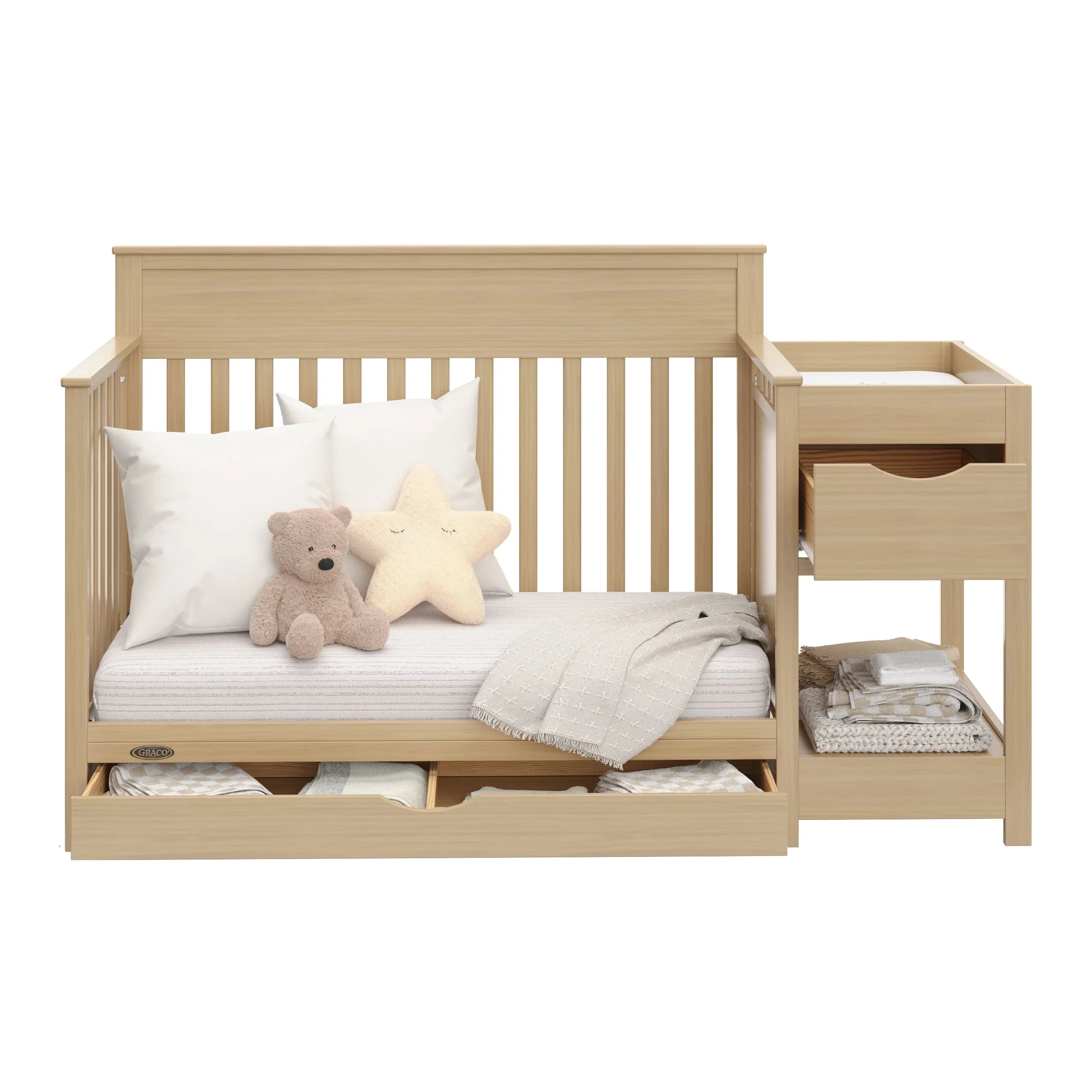 Shiloh Convertible Baby Crib and Changer, Driftwood
